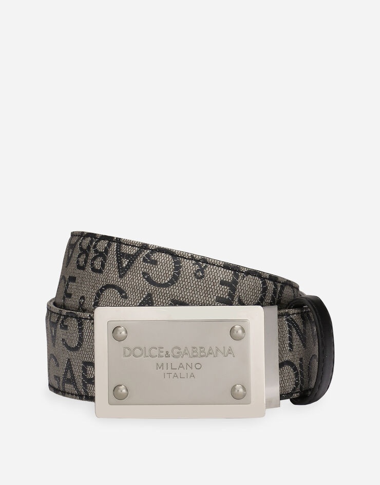 Coated jacquard belt with logo tag - 1