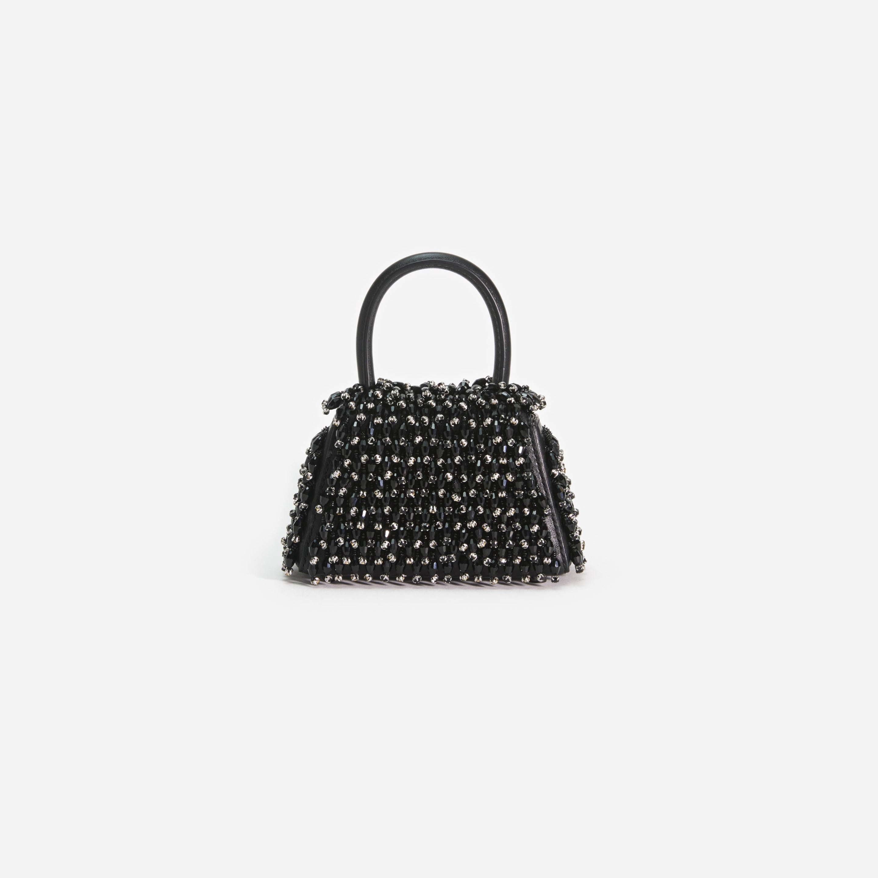 Black Embellished Micro Bow Bag - 3