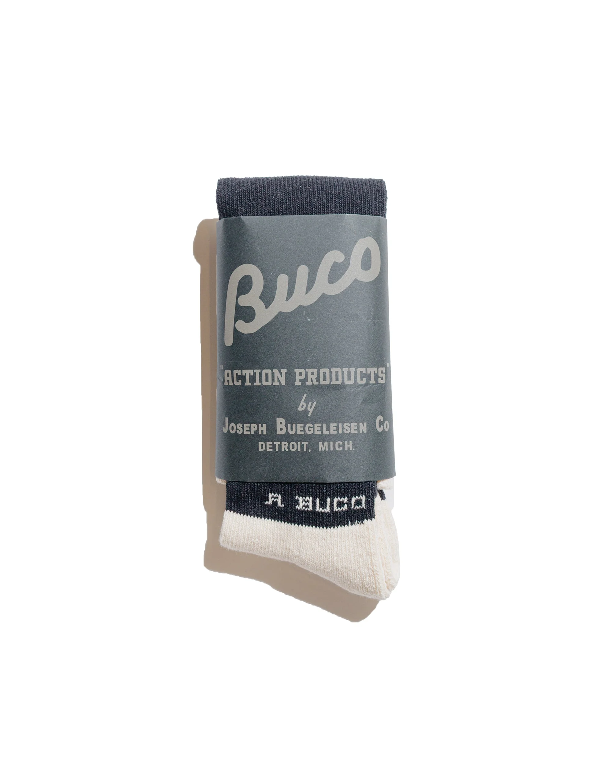 The Real McCoy’s BA23105 Buco Striped Action Socks White/Black - 1