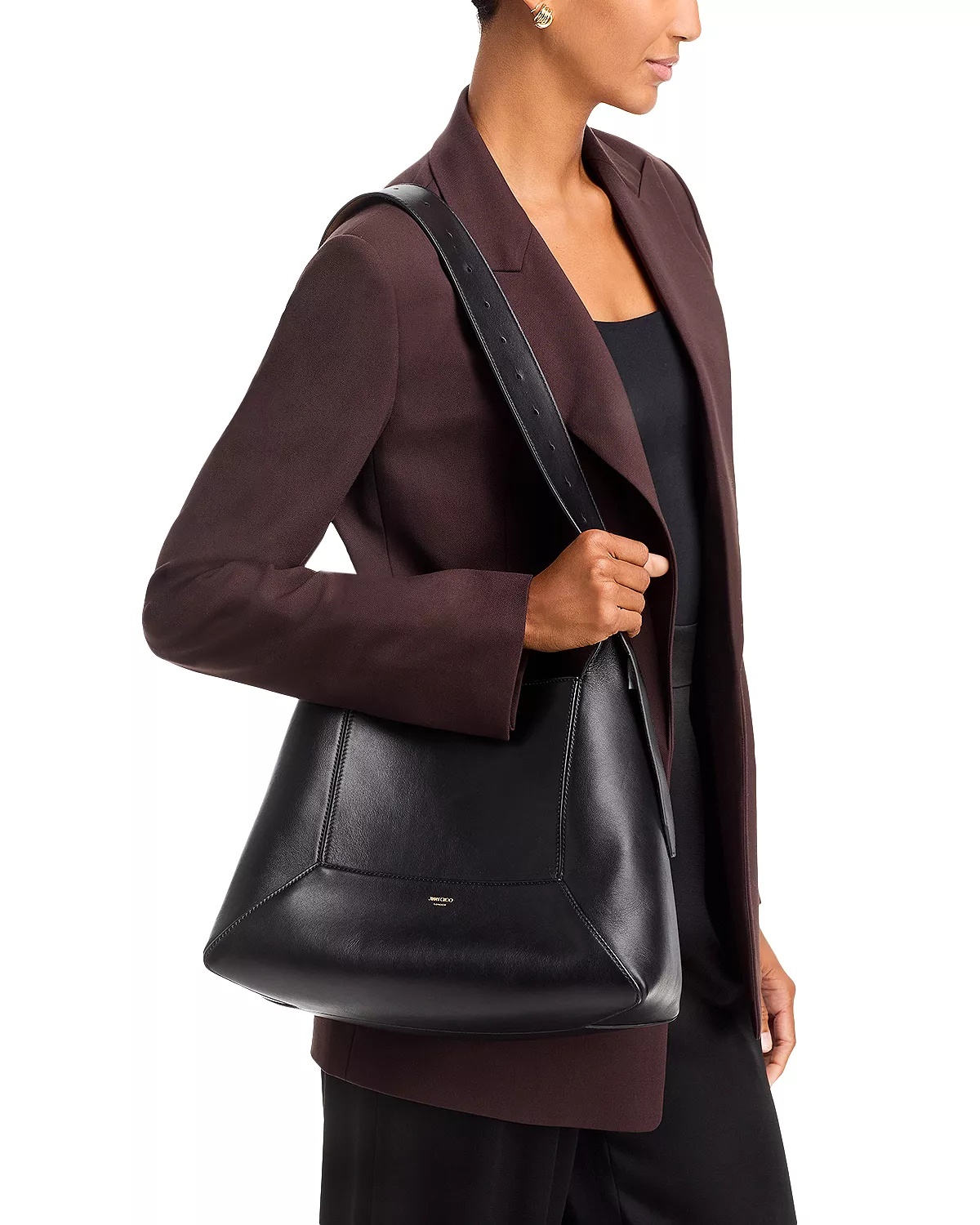 Diamond Hobo Leather Shoulder Bag - 2