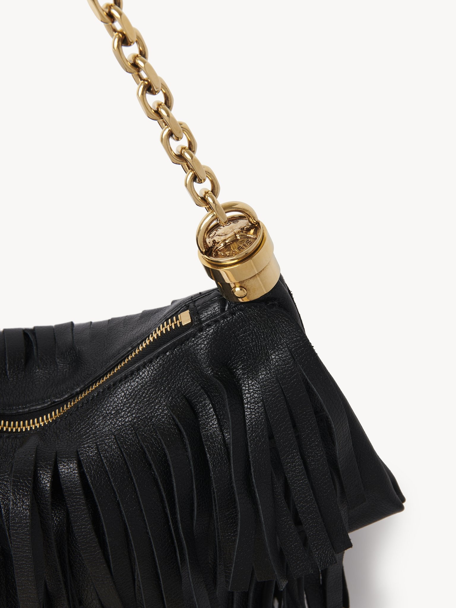 SMALL CHLOÉ FOULARD SHOULDER BAG IN FRINGED LEATHER - 6