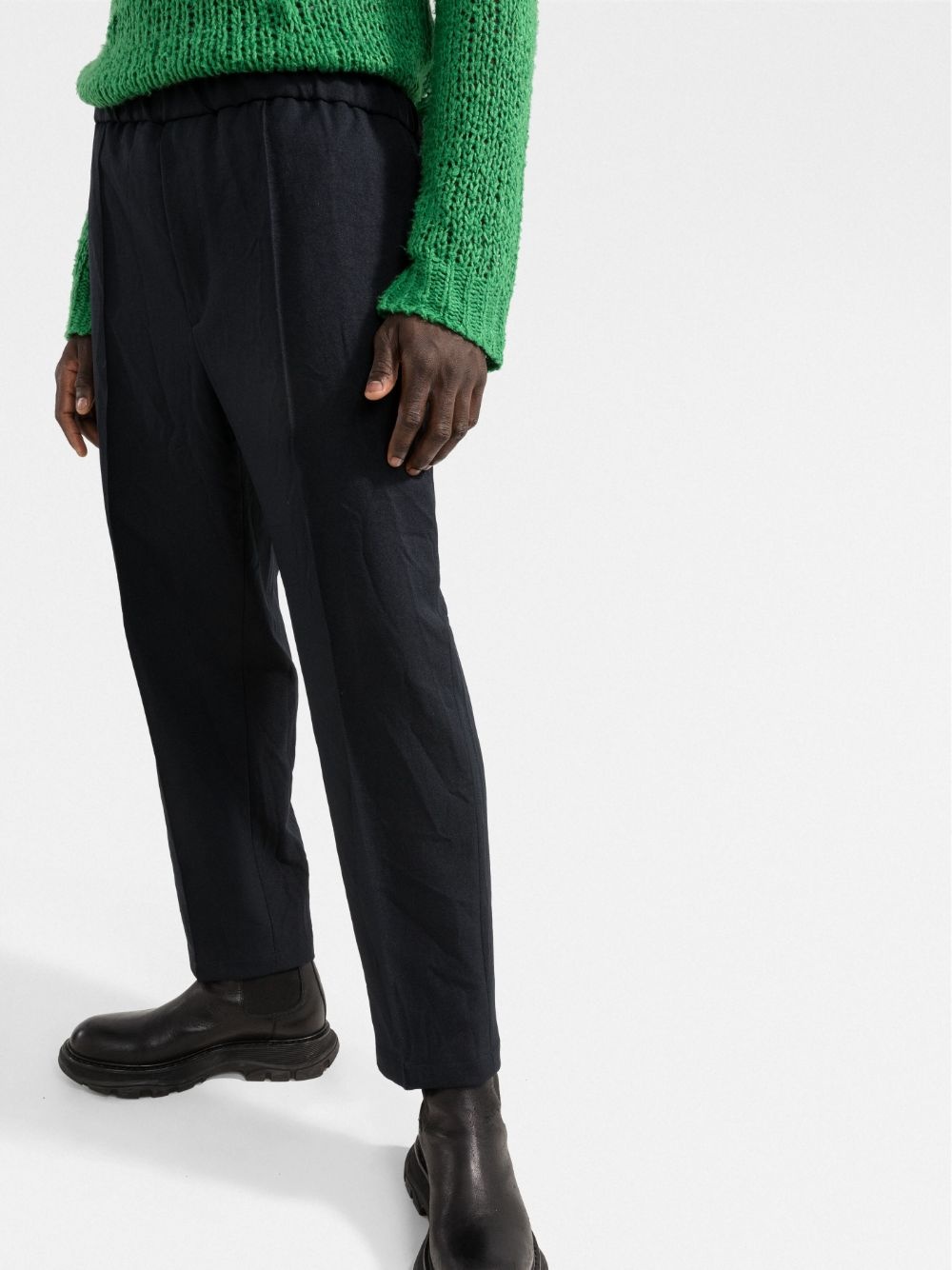straight leg cotton trousers - 5