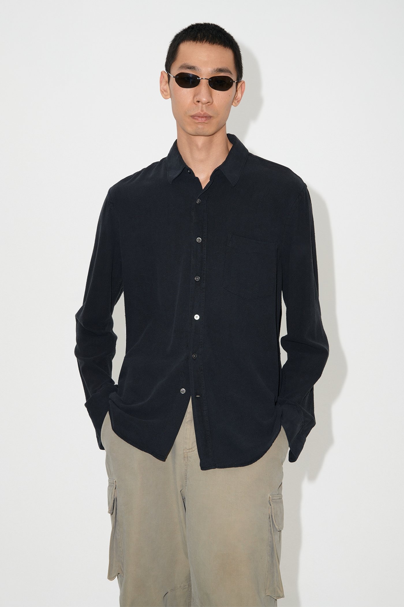 Classic Shirt Black Silk - 2
