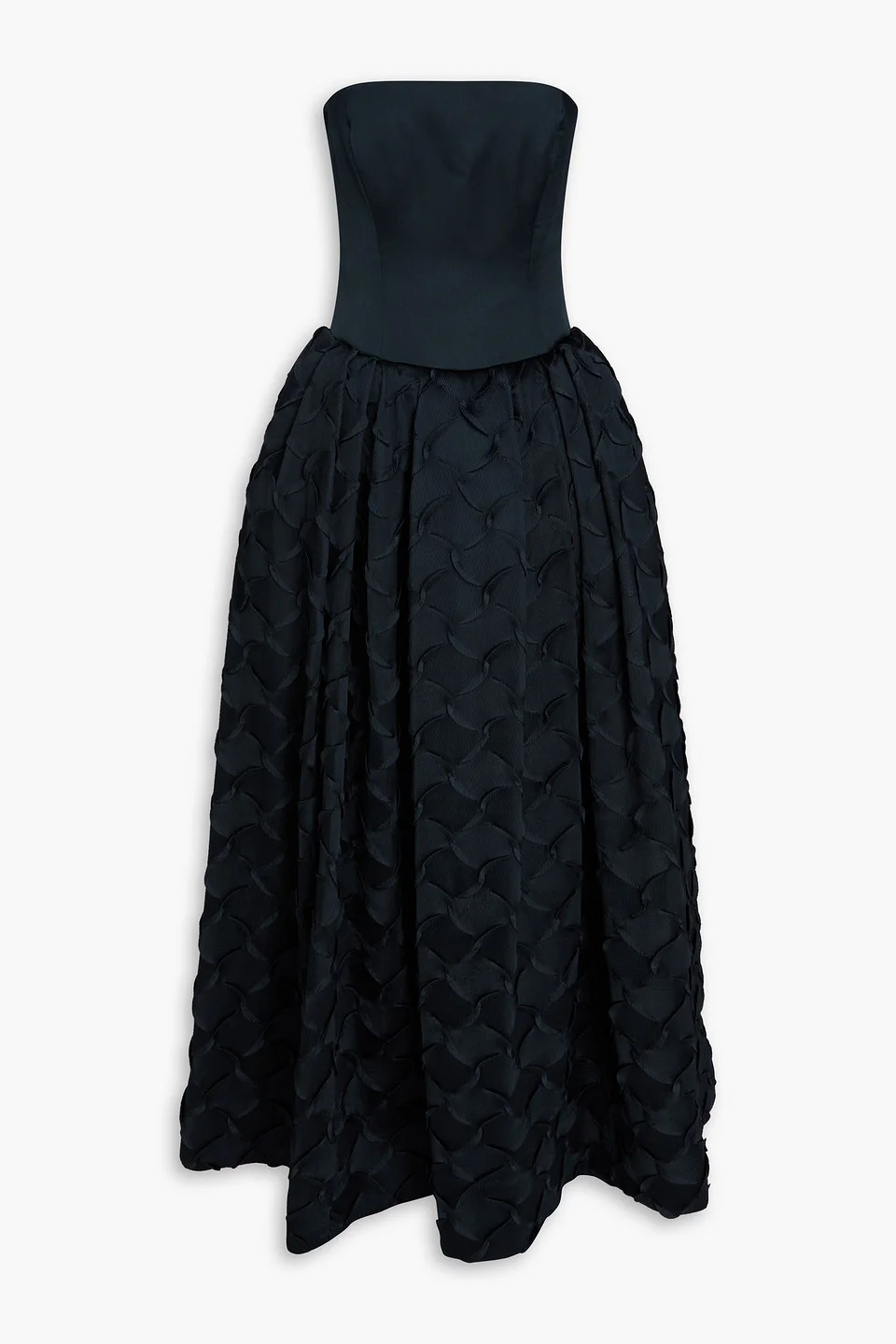 Azriel strapless plissé-satin gown - 1