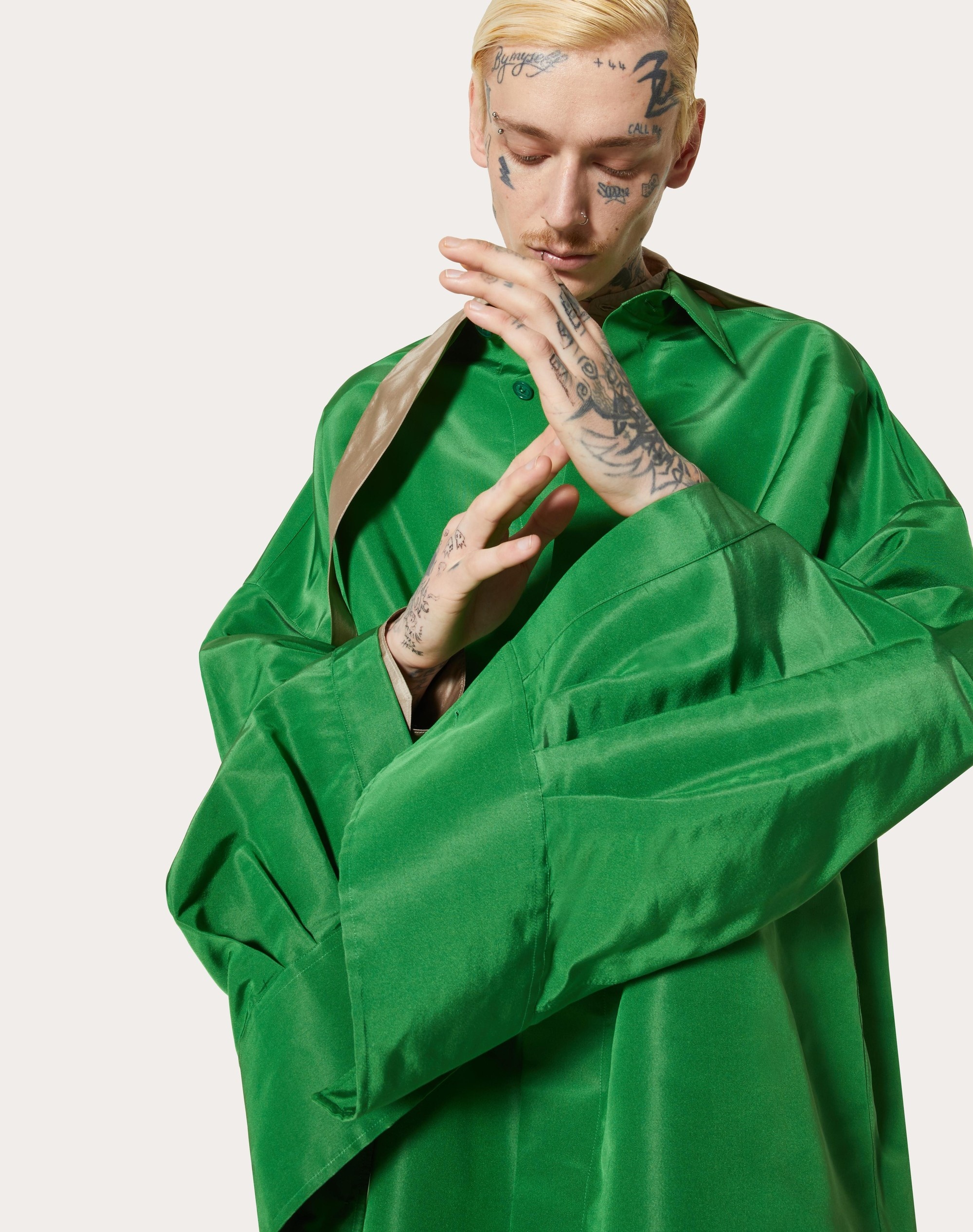 SILK FAILLE SHIRT JACKET - 5