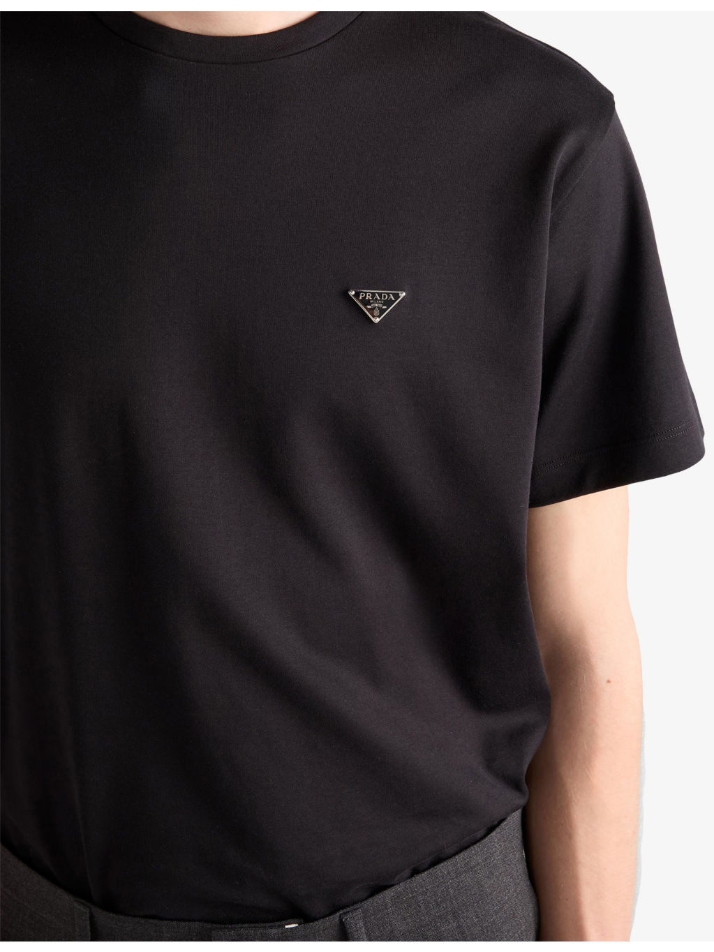 Triangle Logo-Plaque Cotton-Jersey T-Shirt - 3