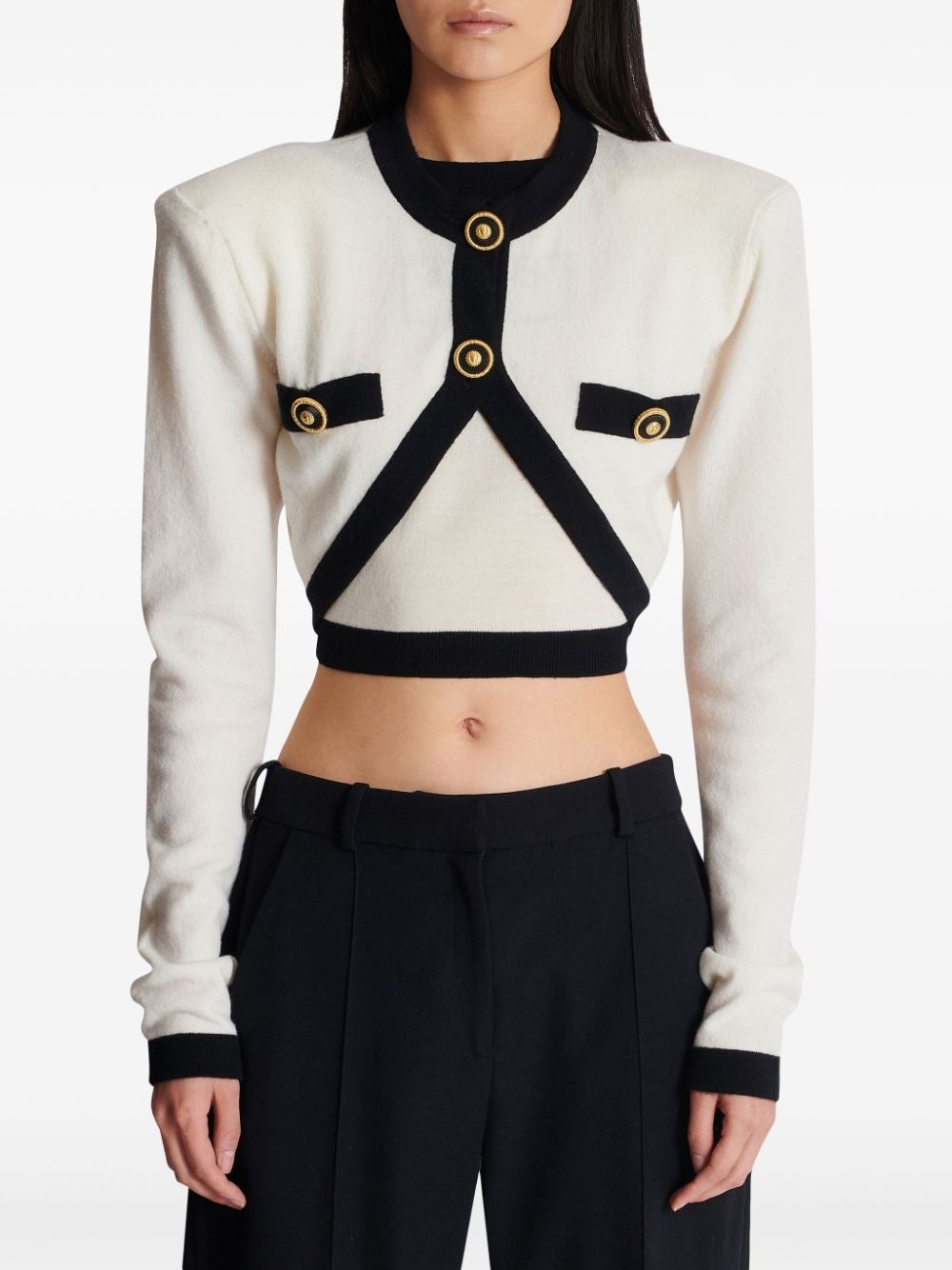 cropped knit cardigan - 5