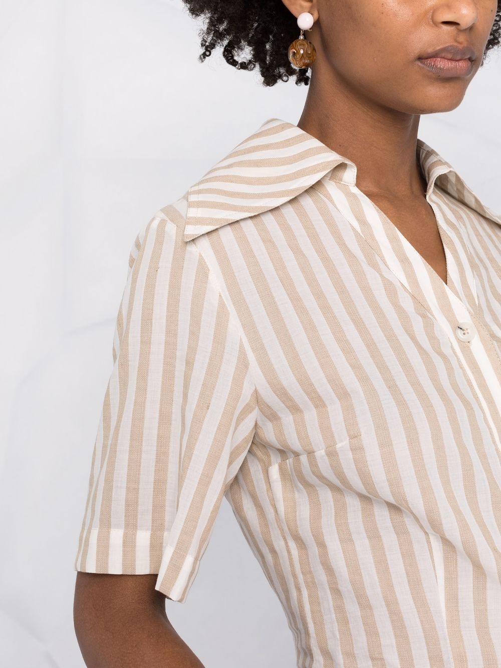 wide-collar striped shirt - 3