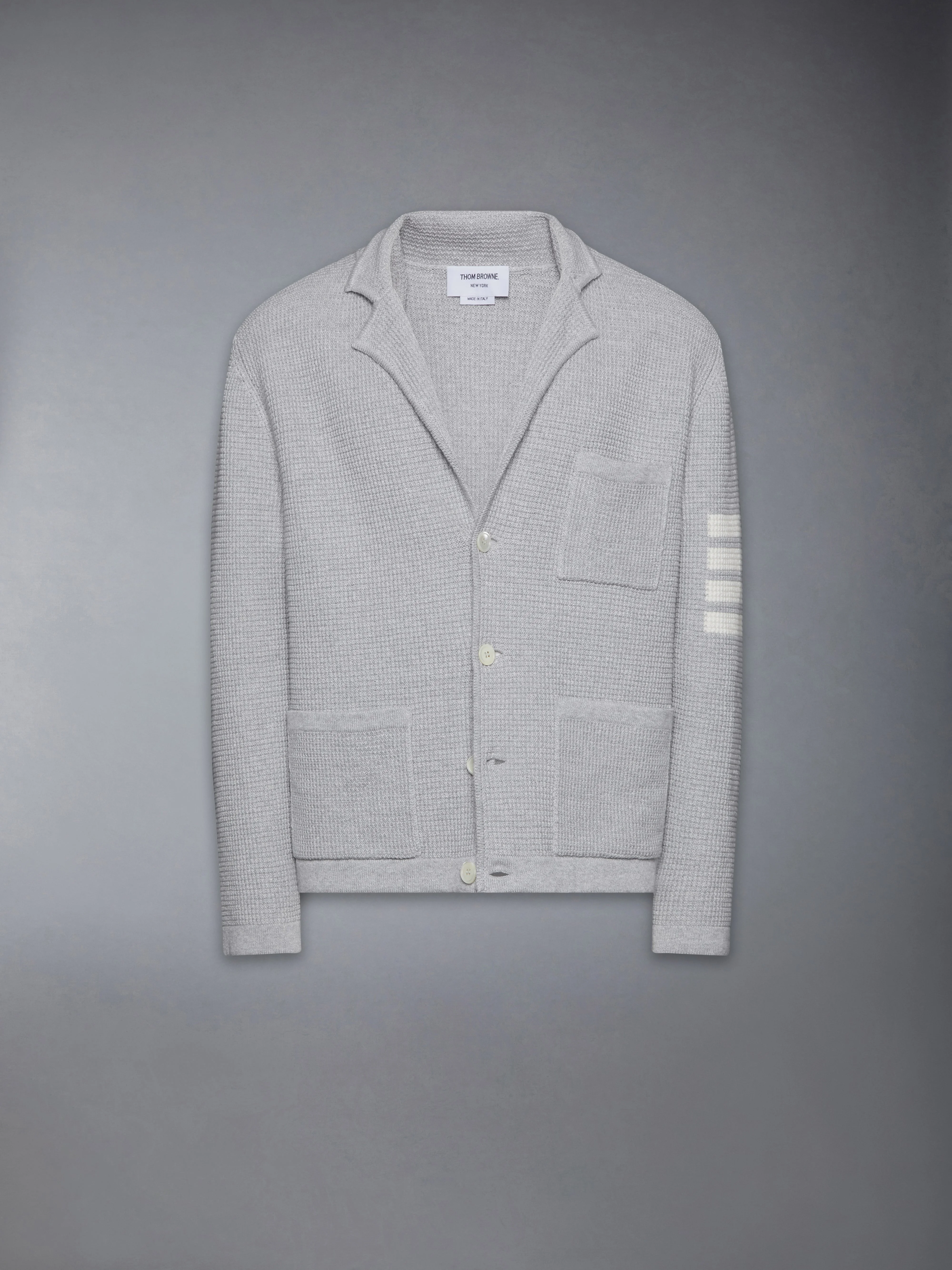 Linen Cotton 4-Bar Caridgan Jacket - 1
