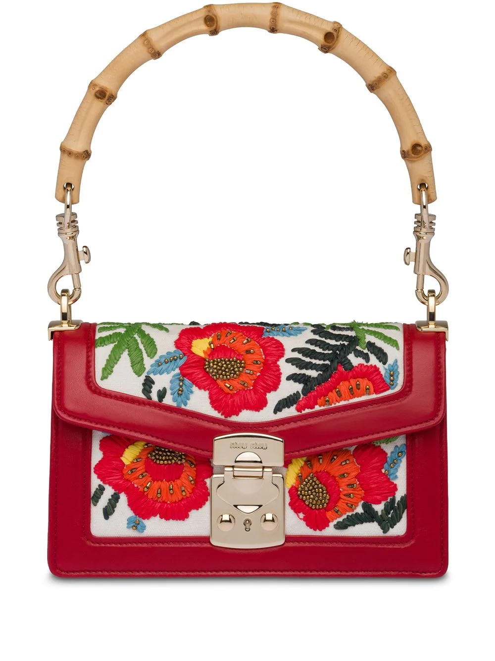 floral-embroidered shoulder bag - 1