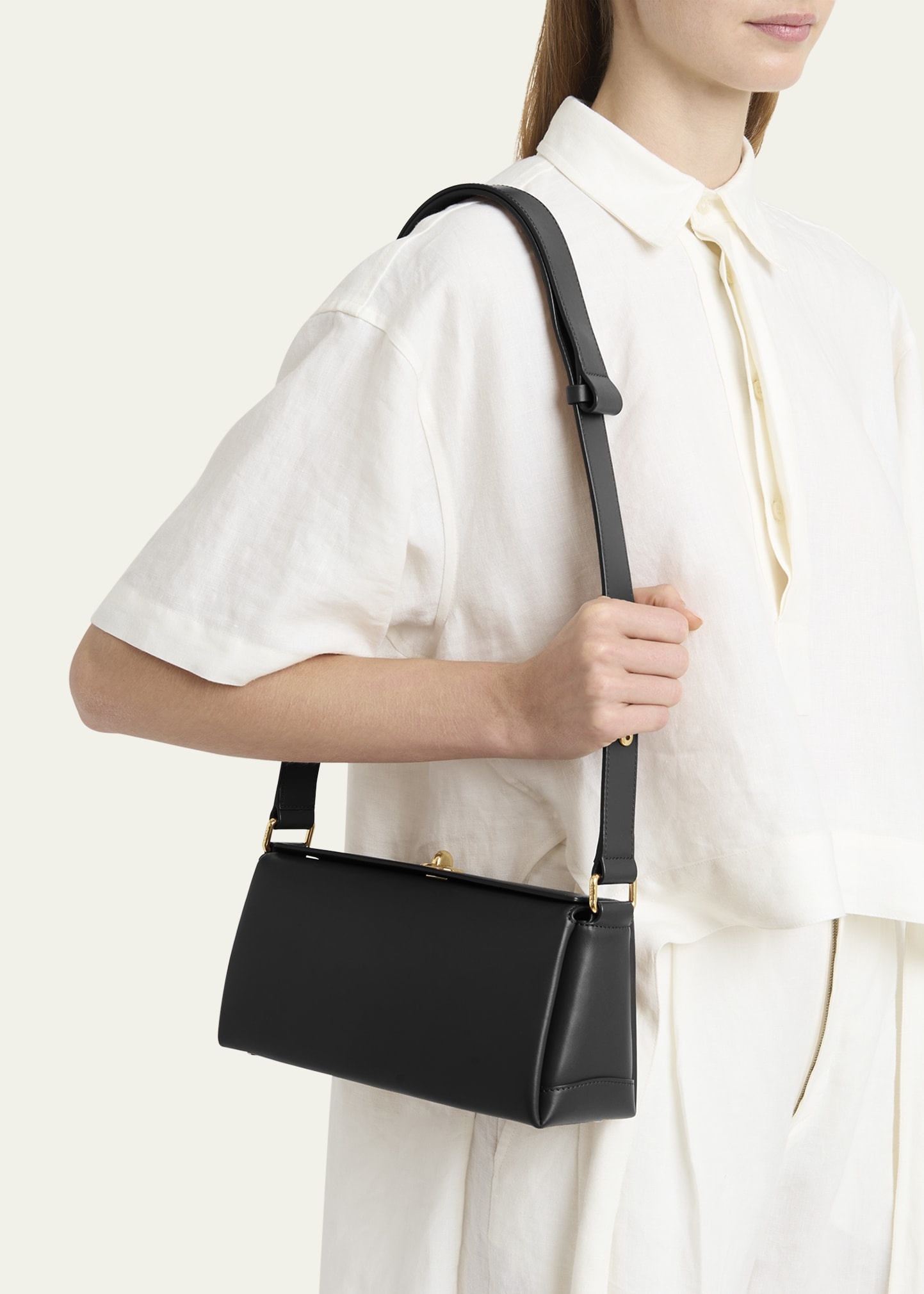 Folded Leather Shoulder Bag - 2