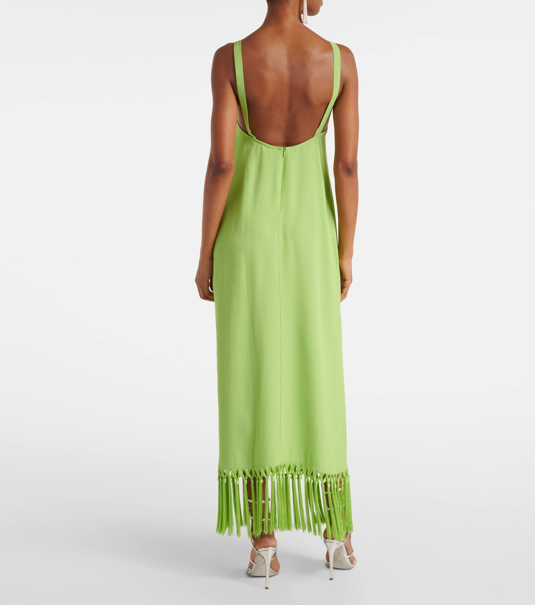 Palermo fringed crêpe maxi dress - 3