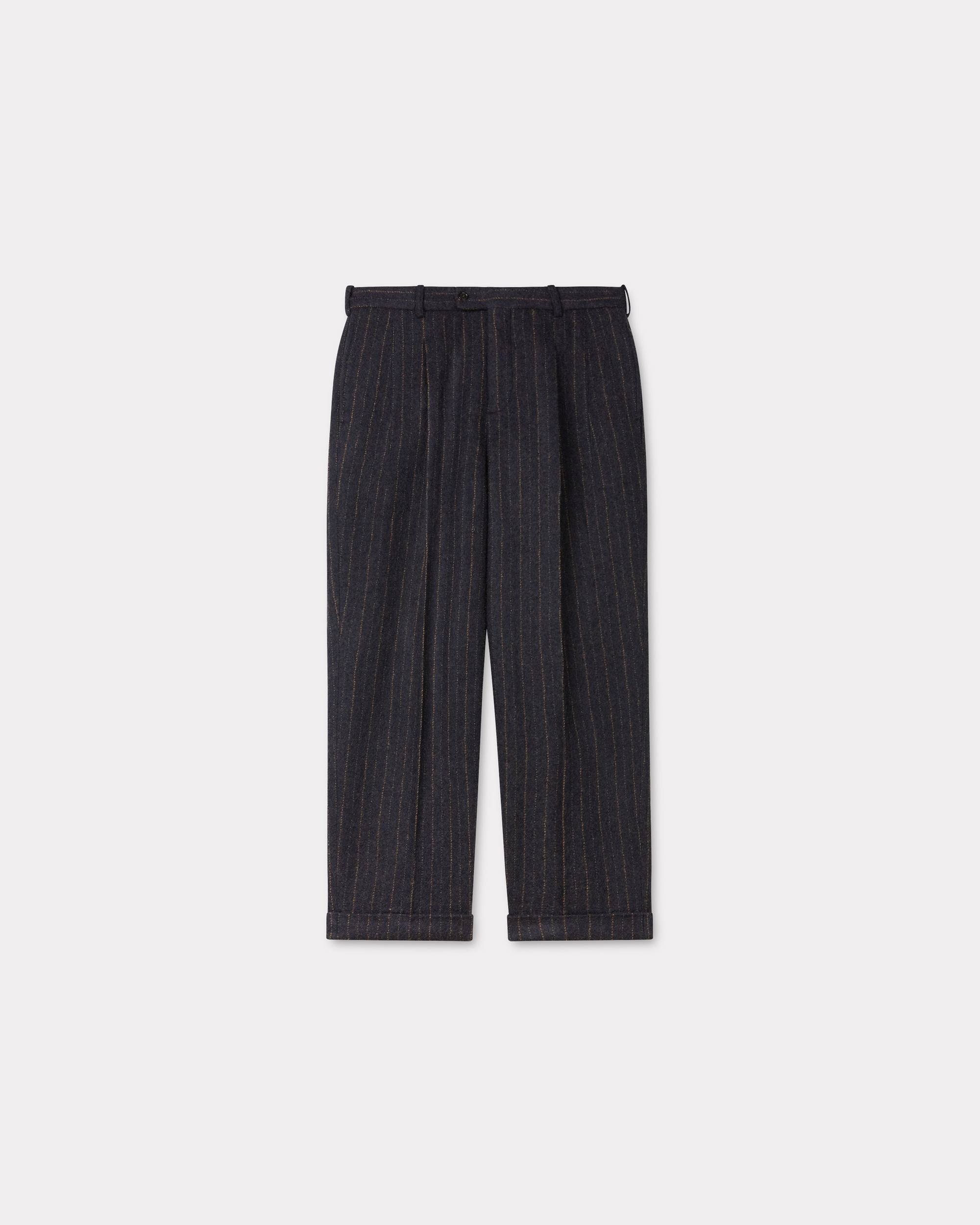 Straight pleated tailored pants in virgin wool - 1