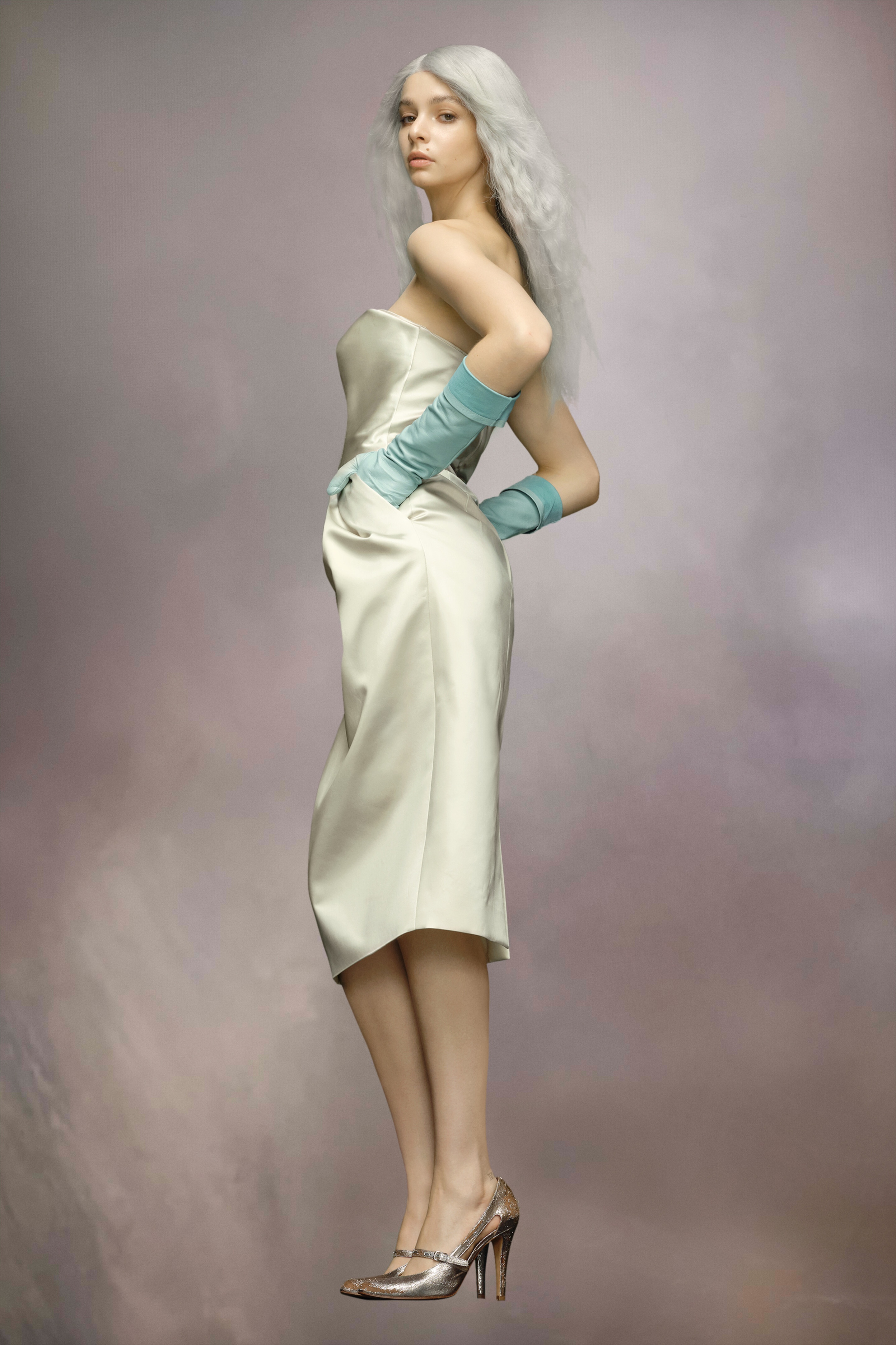 Cintzed satin dress - 3