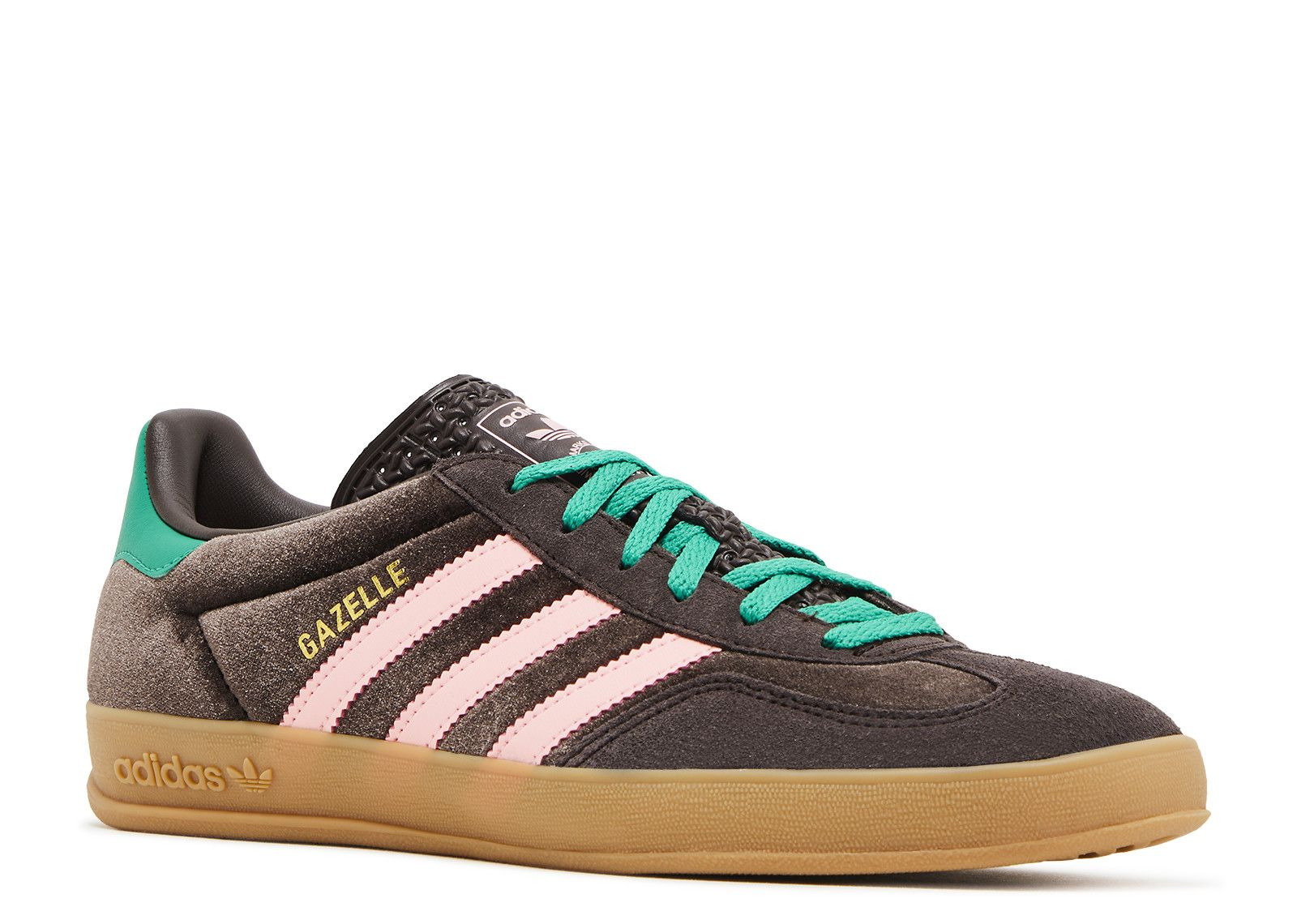 WMNS GAZELLE INDOOR 'DARK BROWN PINK GREEN VELVET' - 2