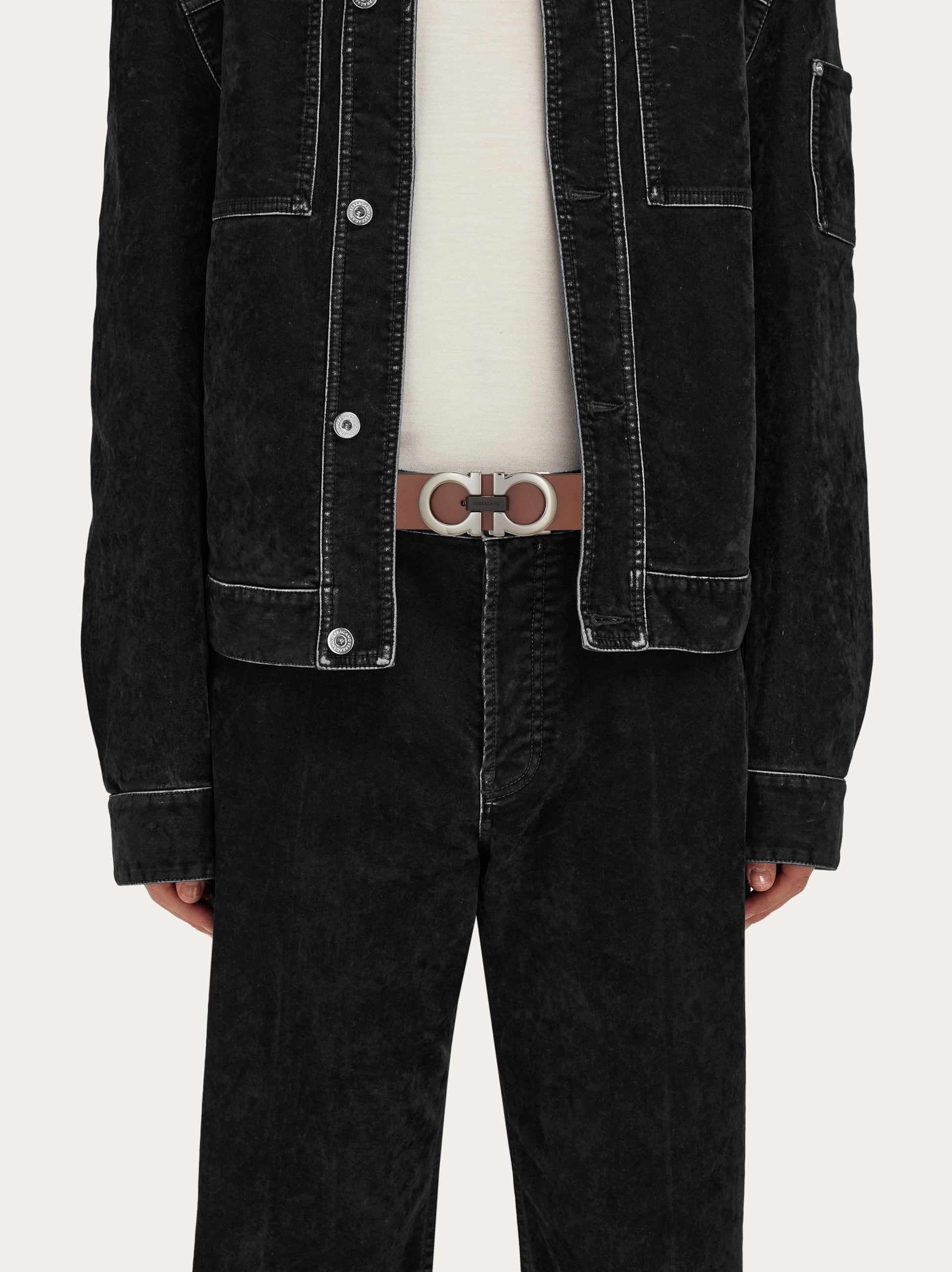 Reversible and adjustable Gancini belt - 4