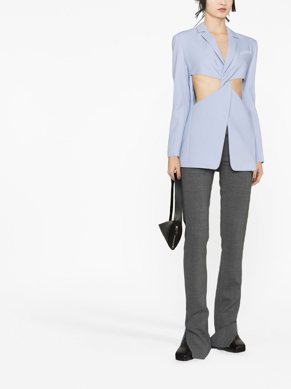 cut-out single-breasted blazer - 2