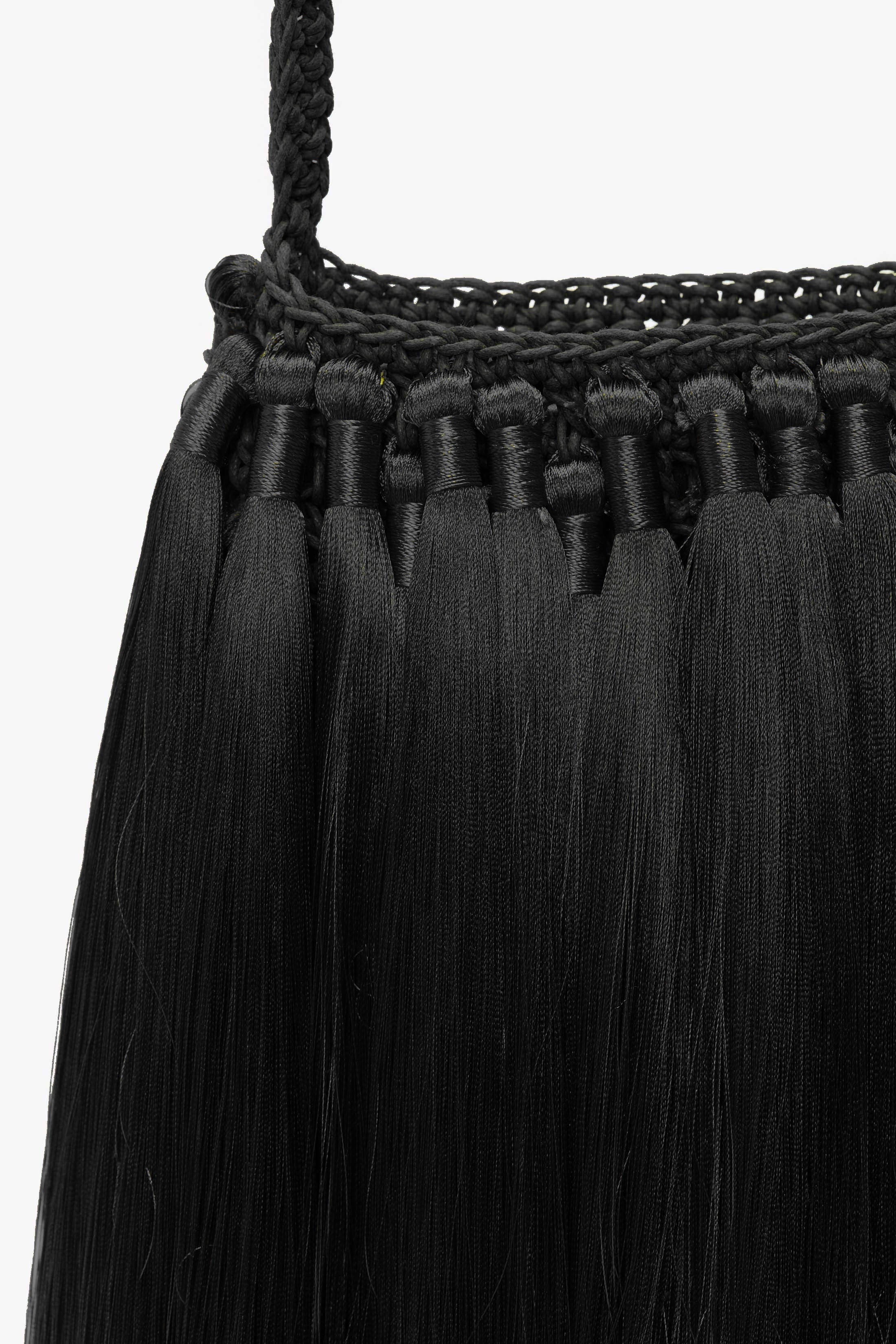 Mini Tassel Pouch in Black - 2