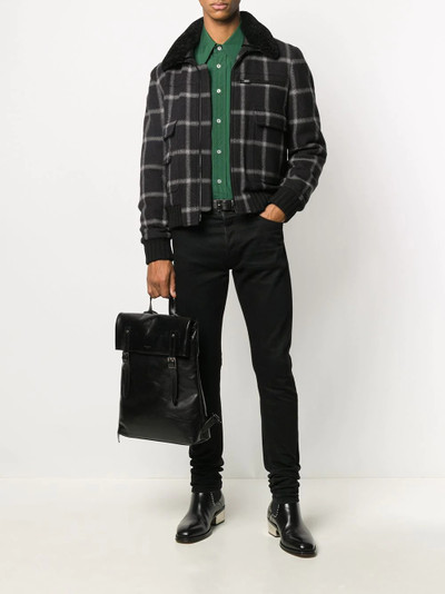 SAINT LAURENT checked bomber jacket outlook