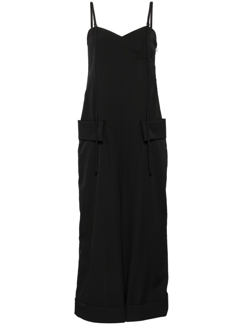 sleeveless wool dungarees - 1