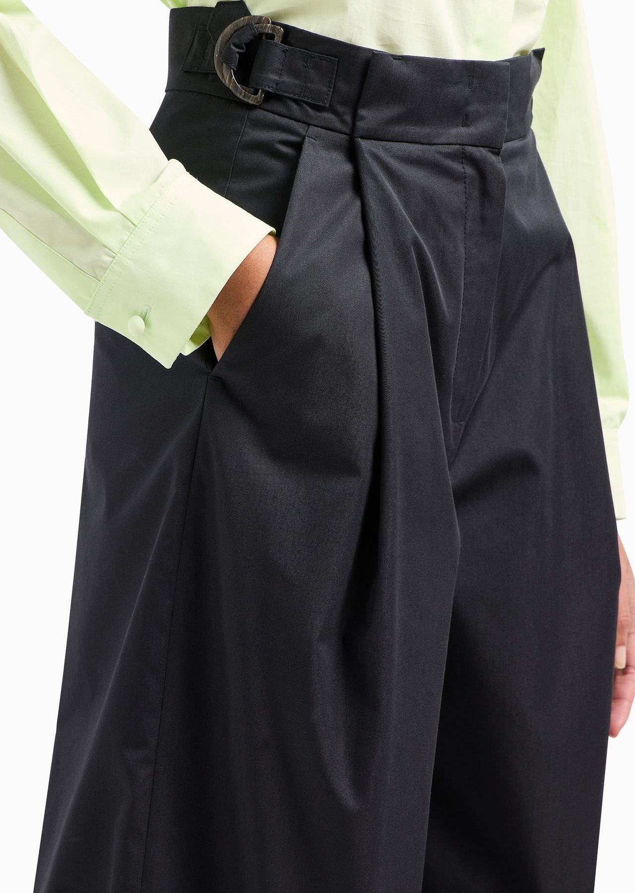 High-rise cotton-blend palazzo trousers - 5