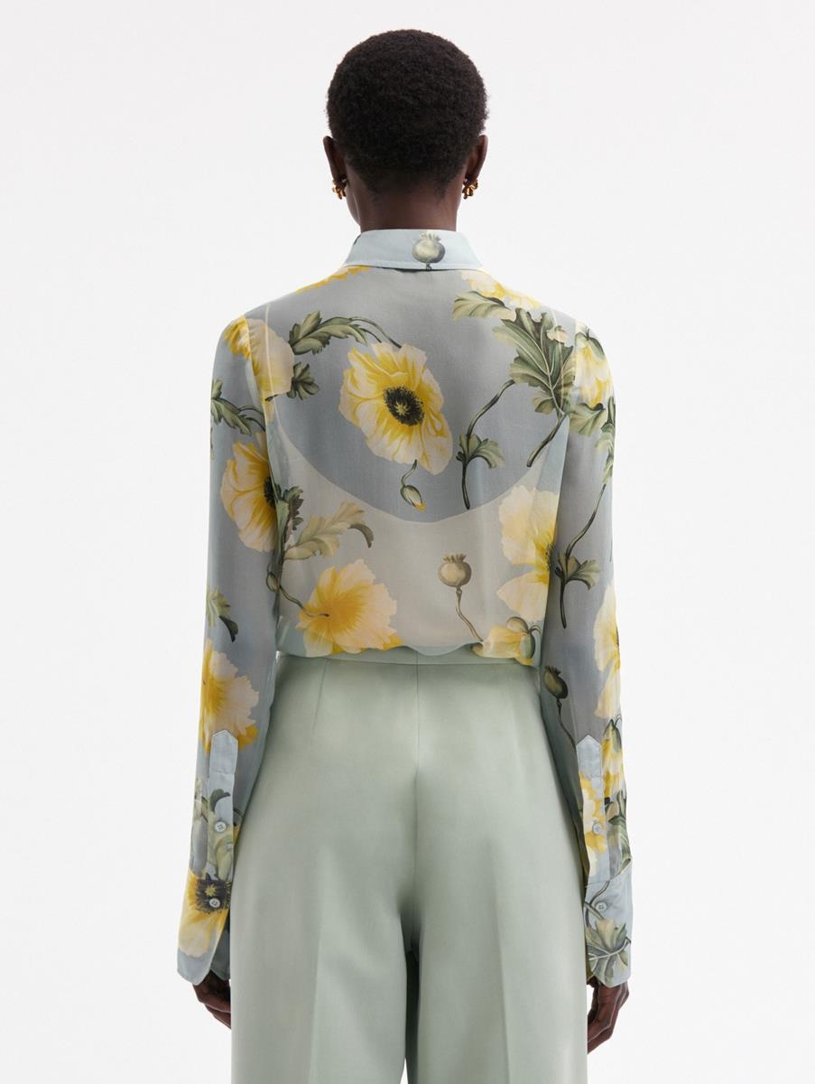 POPPY TIE-NECK CHIFFON BLOUSE - 3