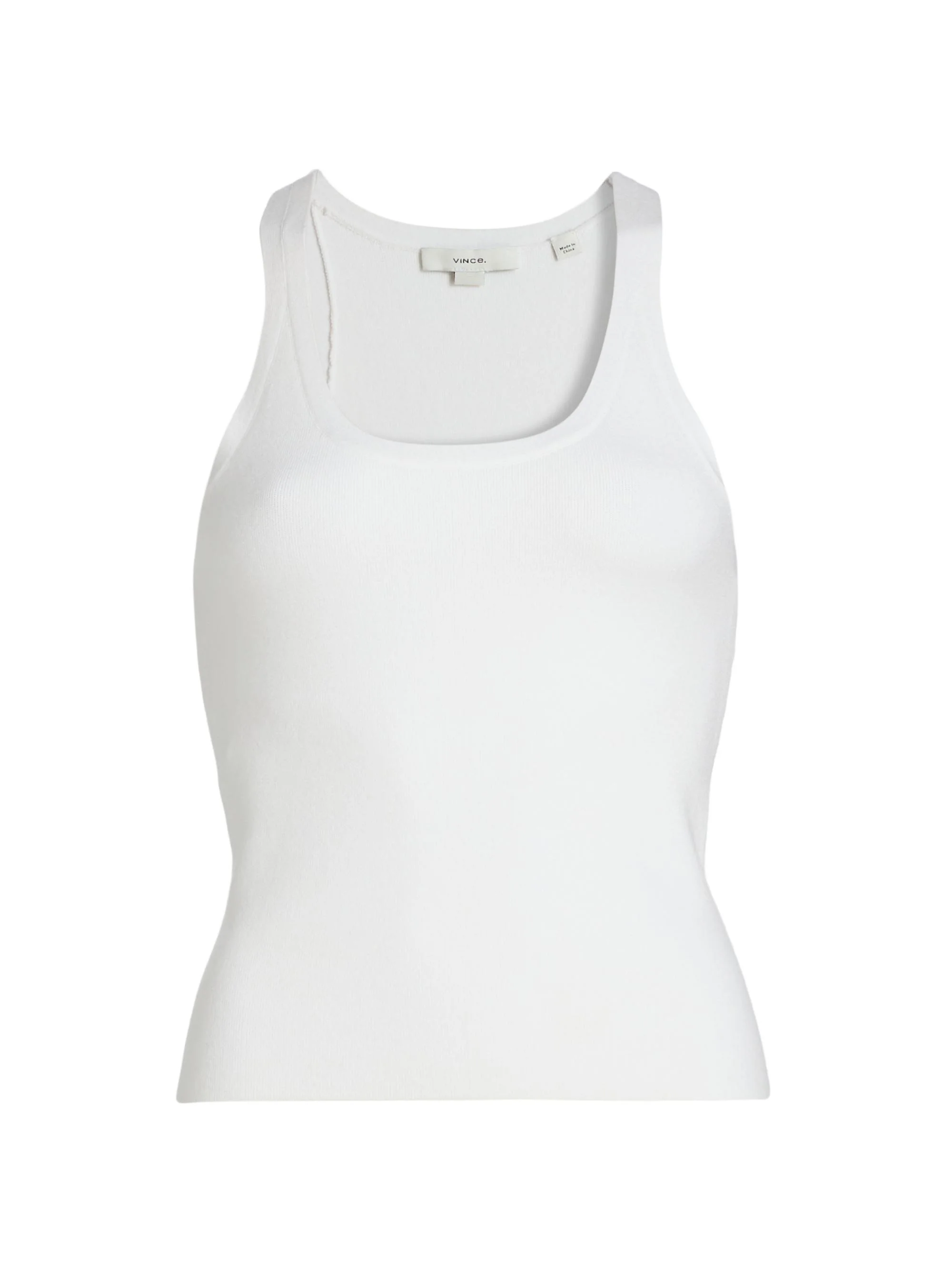 Women's Stretch Rib-Knit Scoopneck Tank - Off White - 1