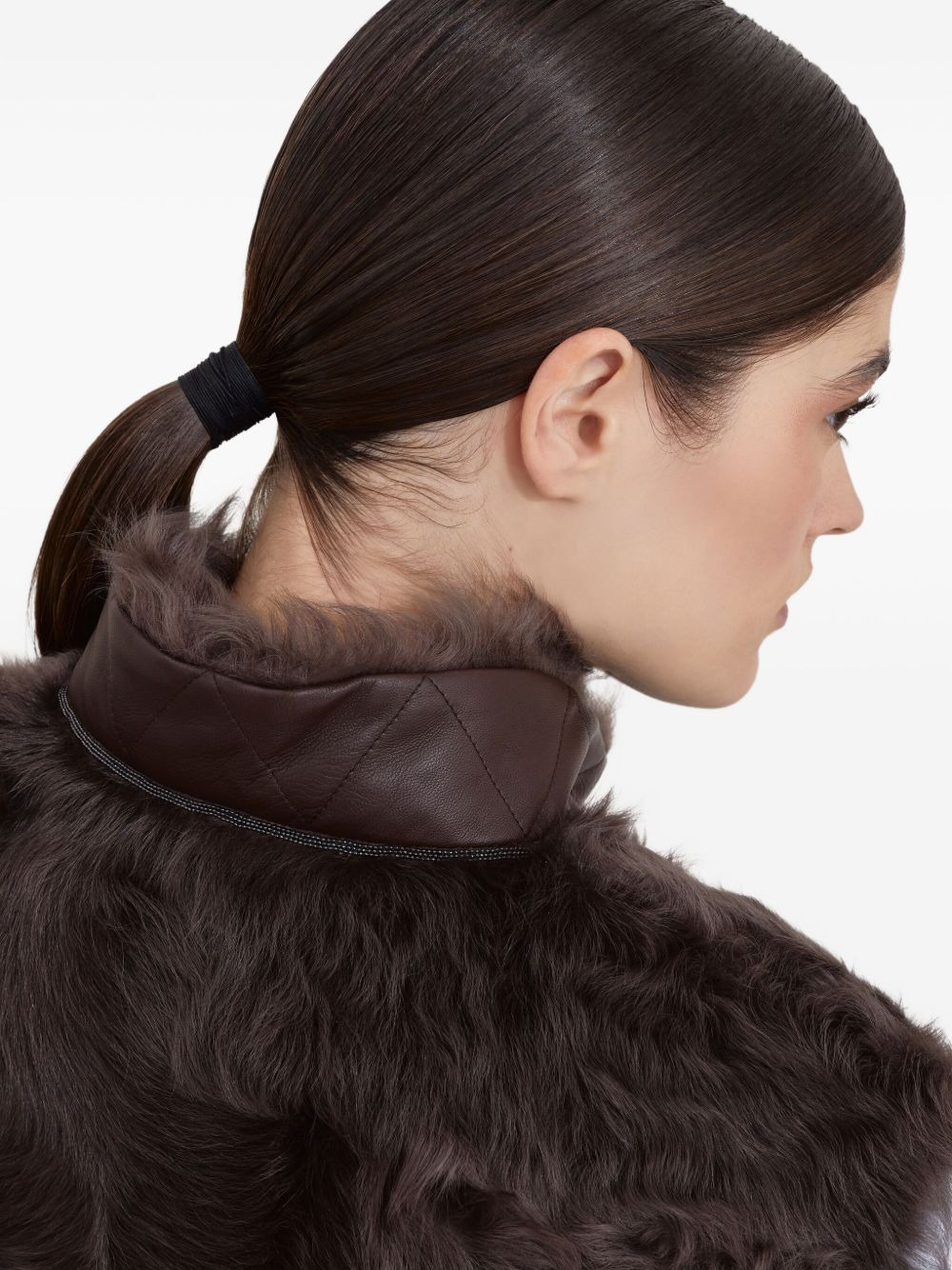 shearling belted vest - 6