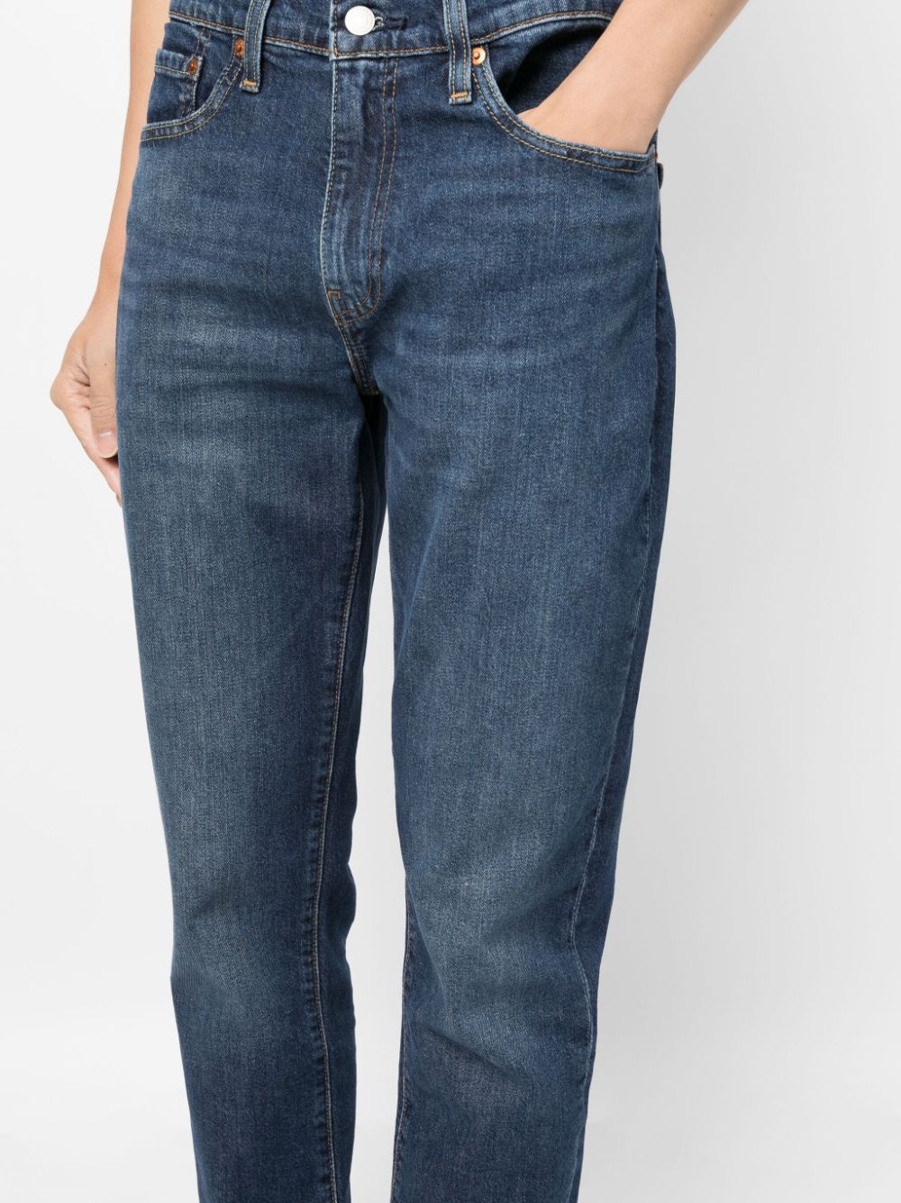 slim-fit cotton-blend jeans - 5