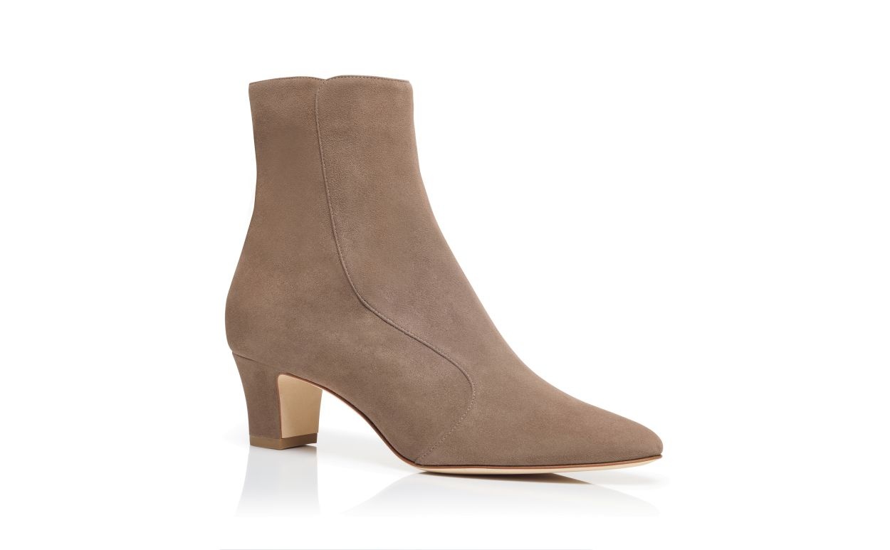 Light Brown Suede Ankle Boots - 3