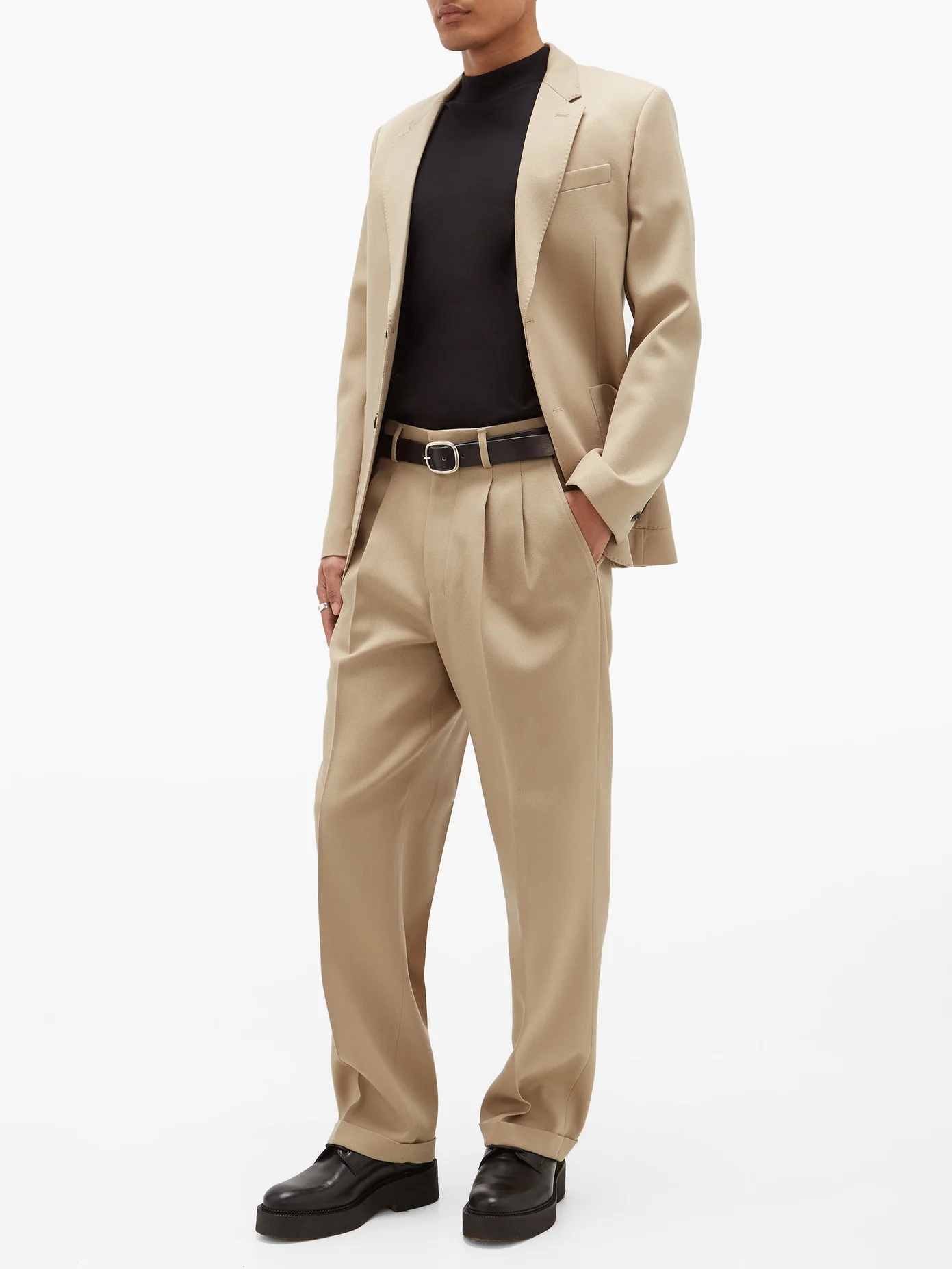 Pleated virgin-wool serge-twill suit trousers - 2