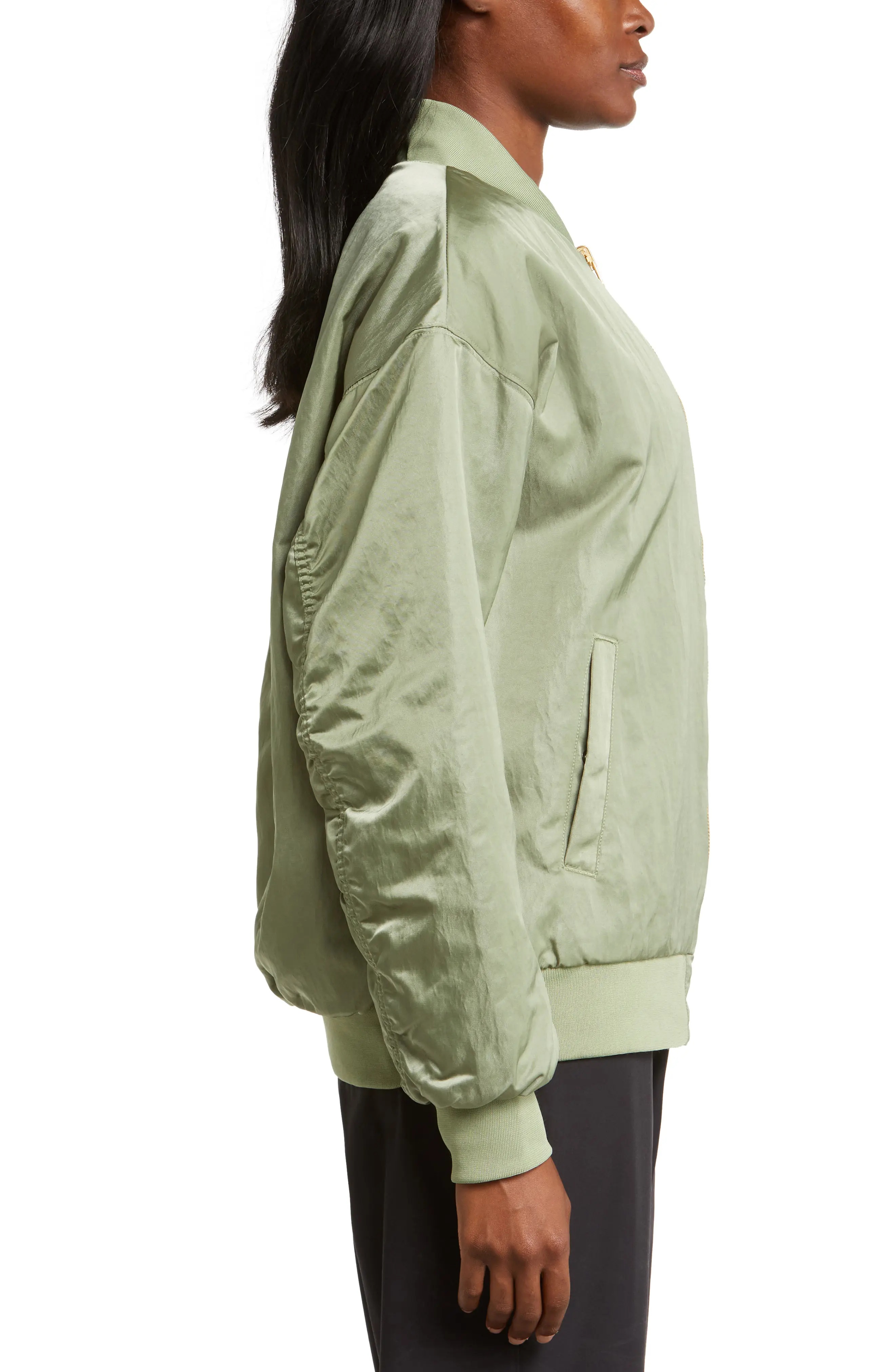 Sportswear Reversible Bomber Jacket in Oil Green/Medium Olive - 4