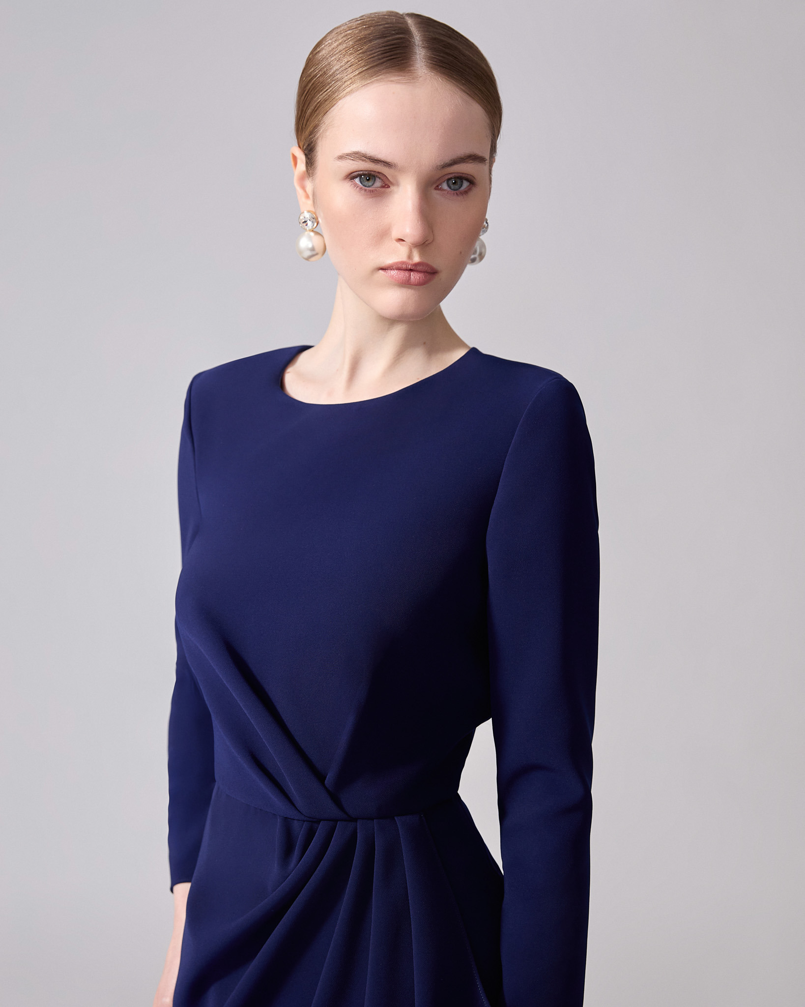 Sheath Dress With Side Drape - 4