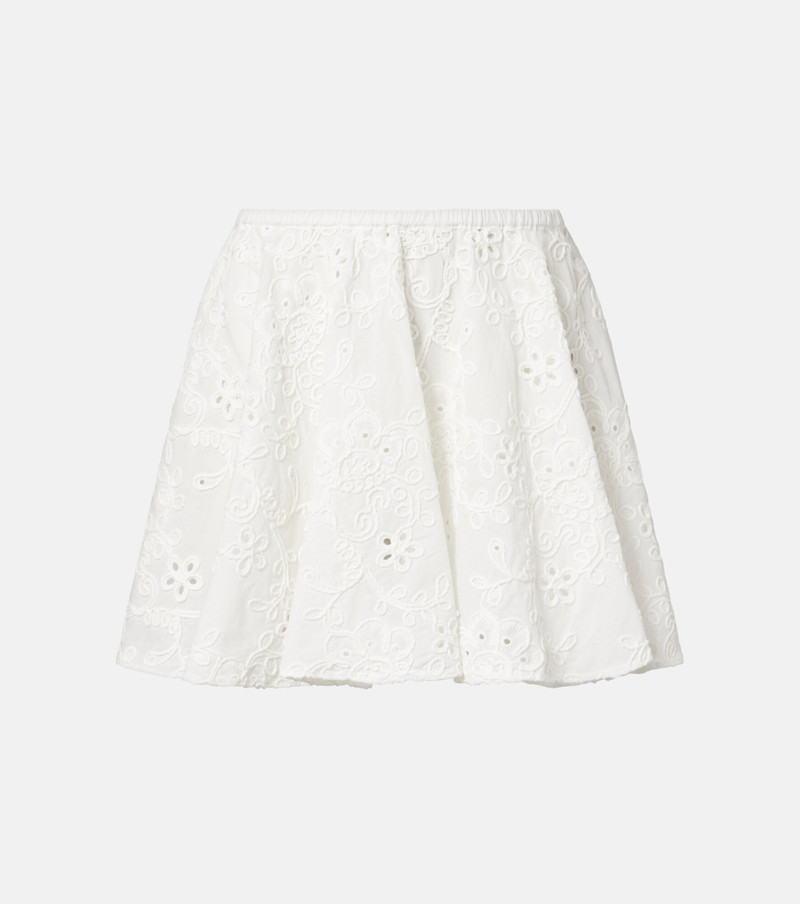 Broderie anglaise cotton miniskirt 1