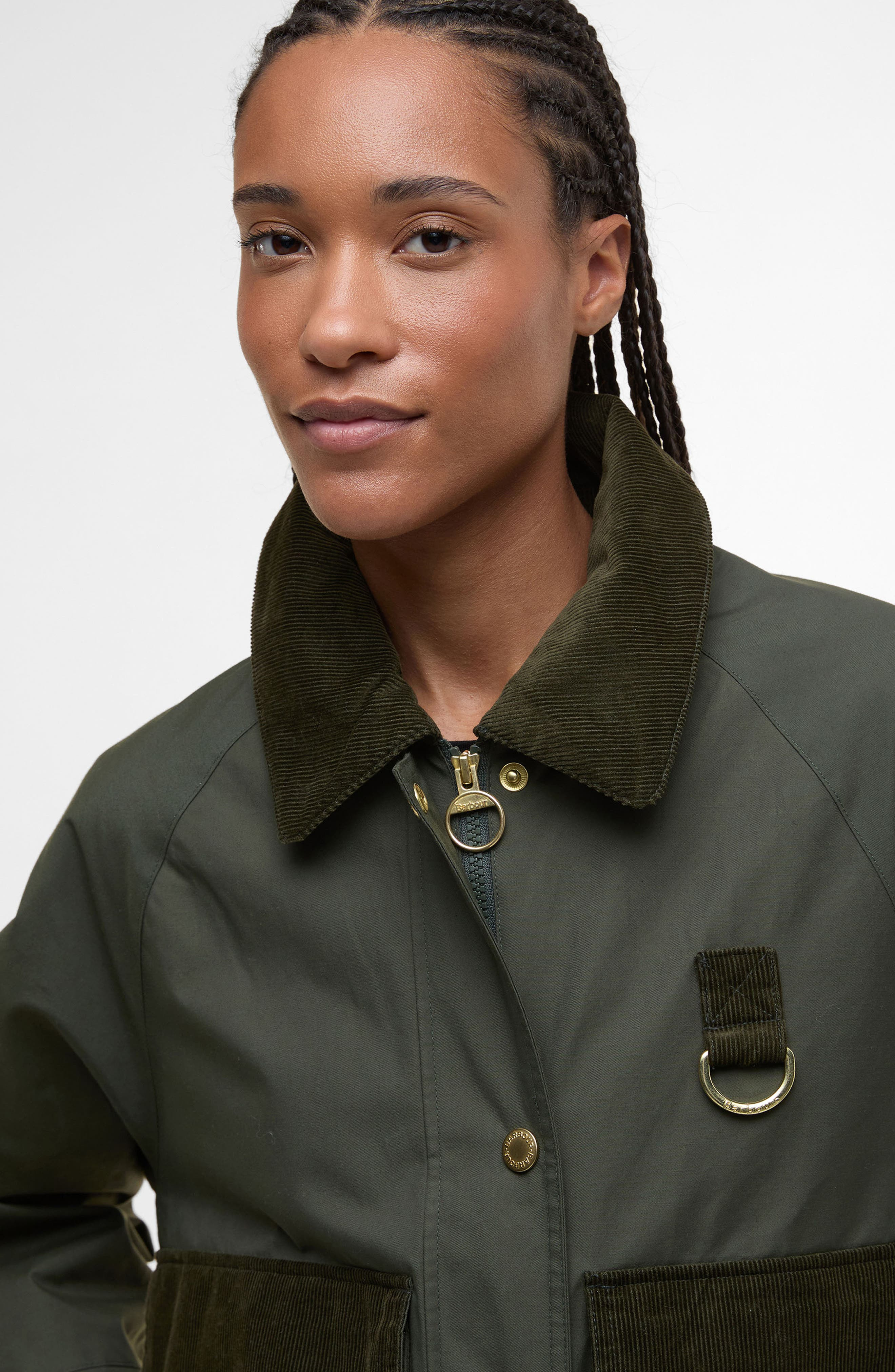 Barbour Phoebe Crop Jacket in Olive Brown at Nordstrom - 6