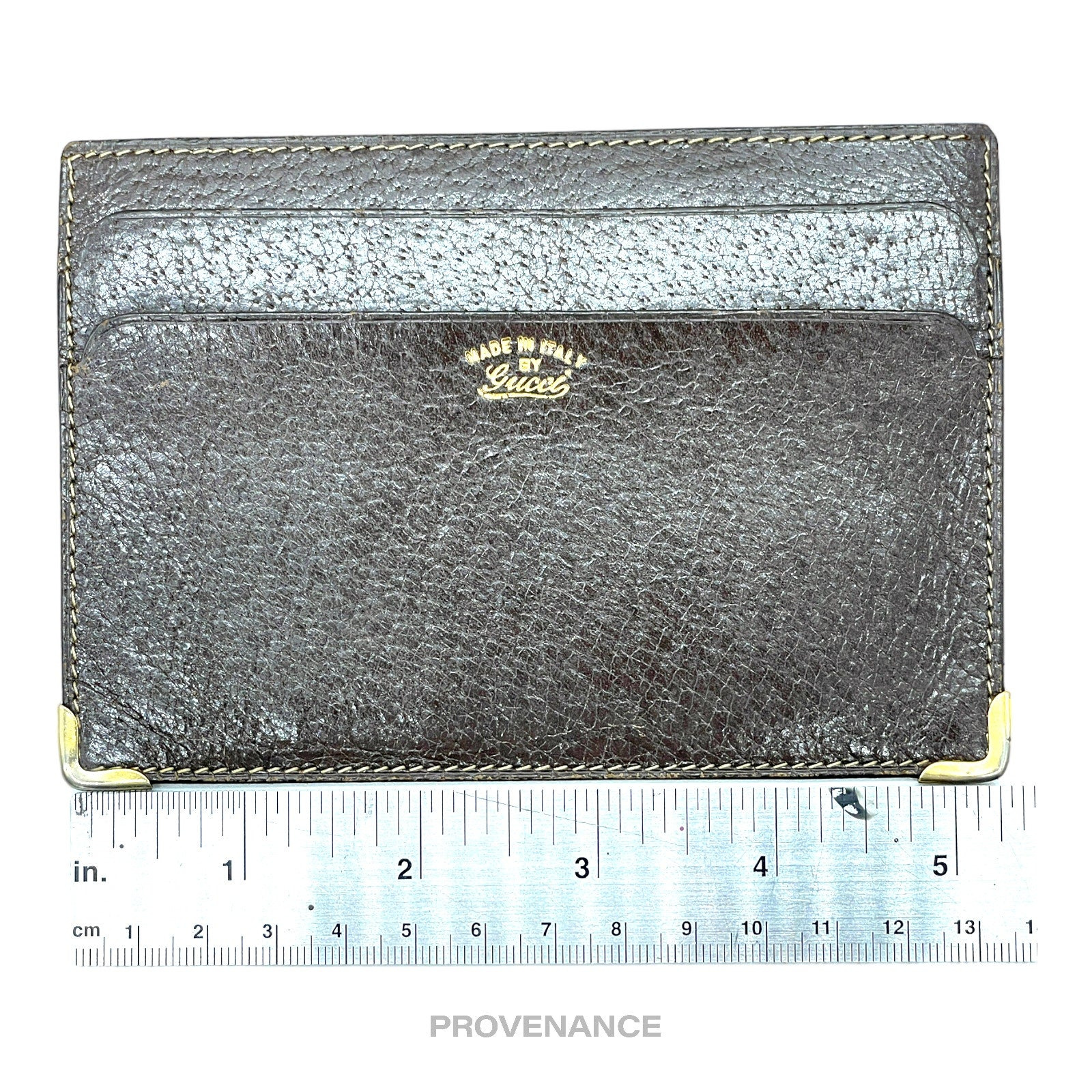 Gucci Cardholder Wallet - Vintage Logo Brown Leather - 5