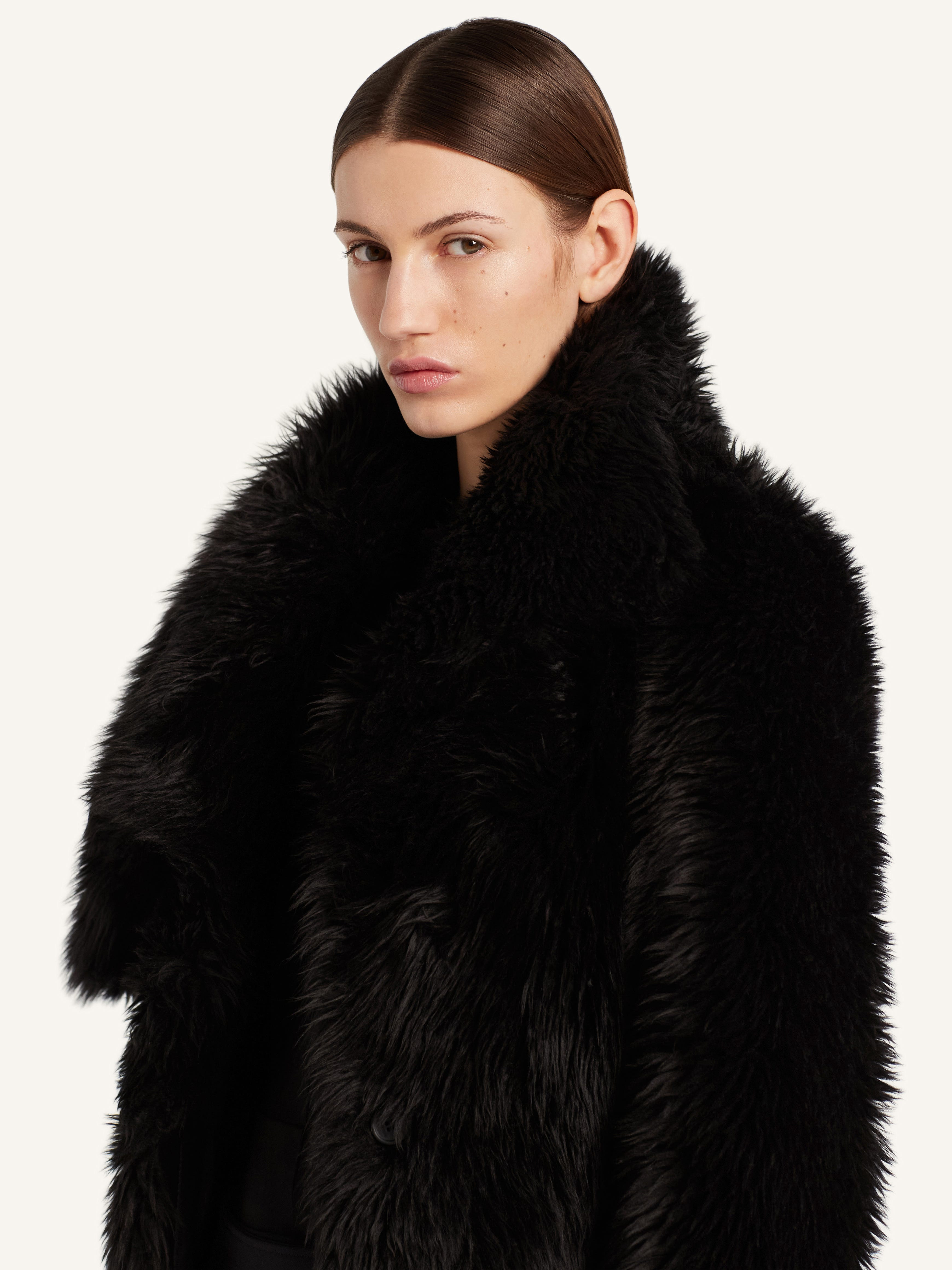 SHEARLING BELTED COAT - 6