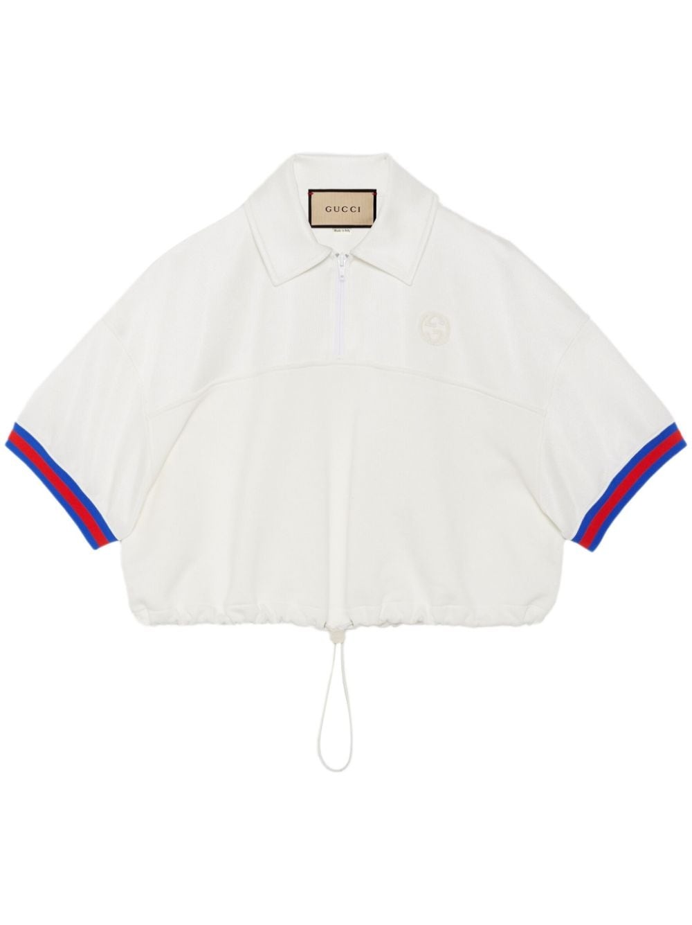 GUCCI Web-stripe jersey polo shirt farfetch REVERSIBLE - Main Image