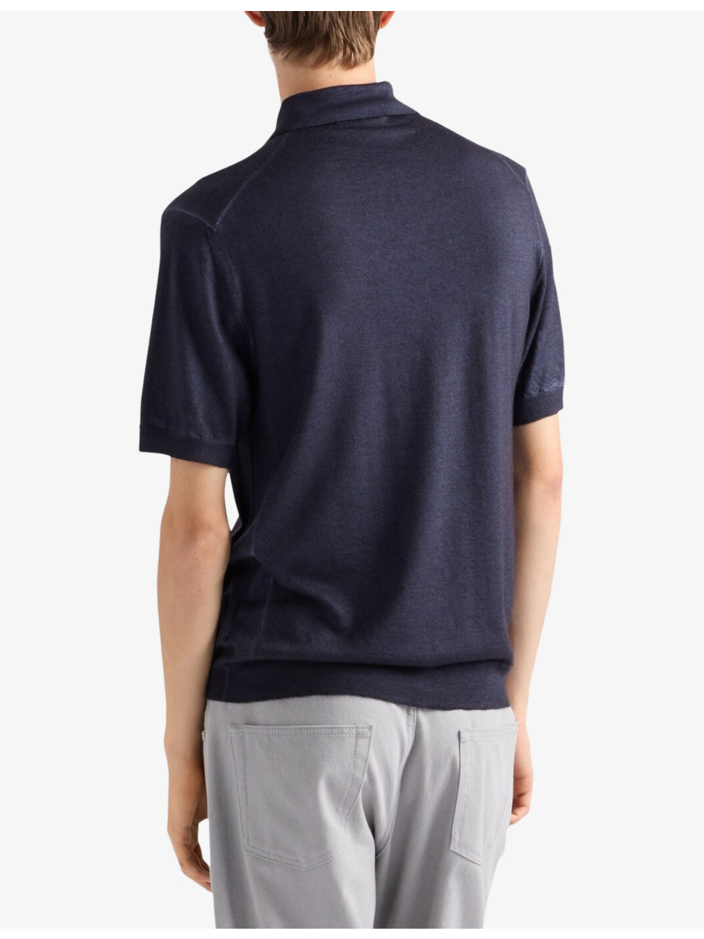 Short-Sleeved Cashmere Polo Shirt - 4
