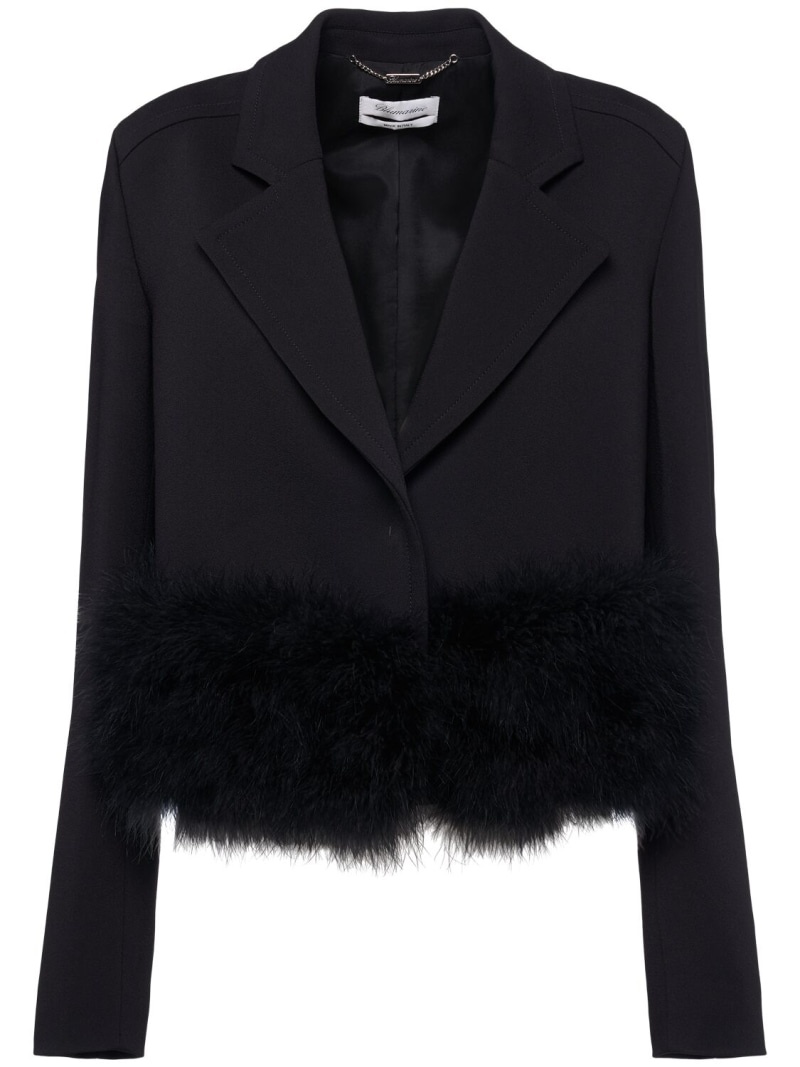 Sable blazer w/feathers - 1