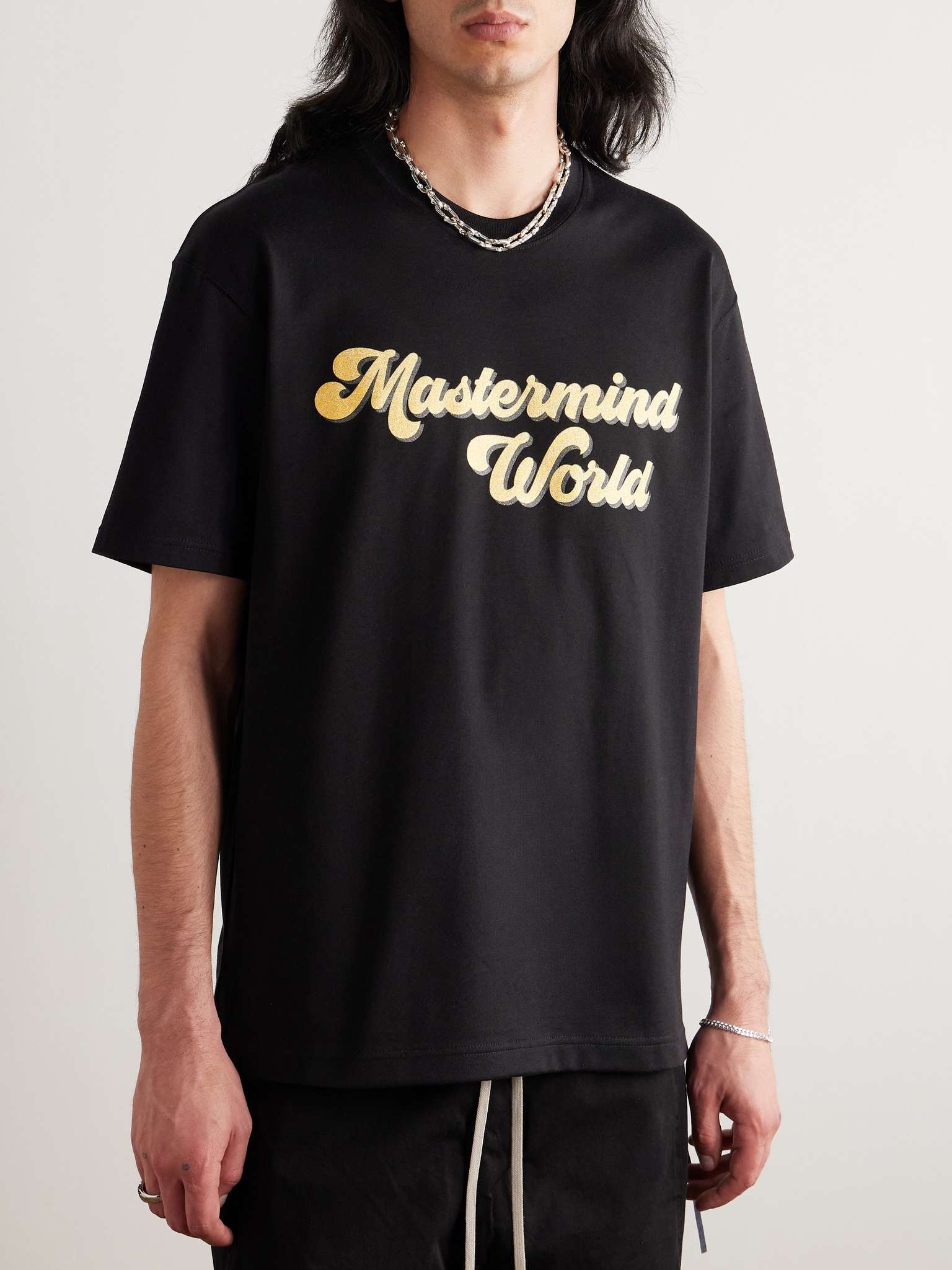 Glittered Logo-Print Cotton-Jersey T-Shirt - 3