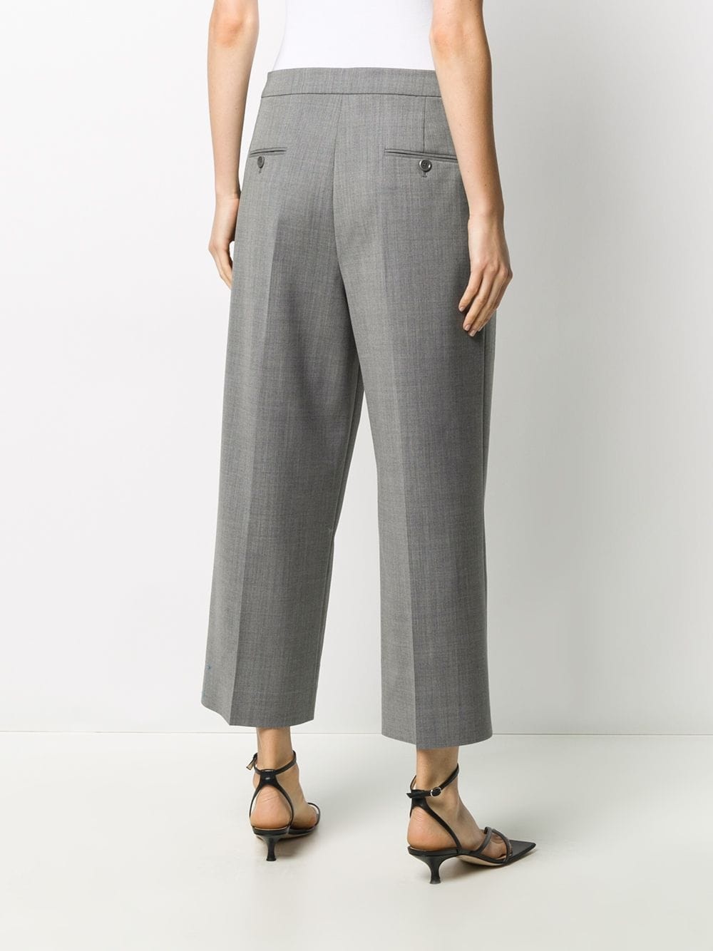 wide-leg cropped trousers - 4