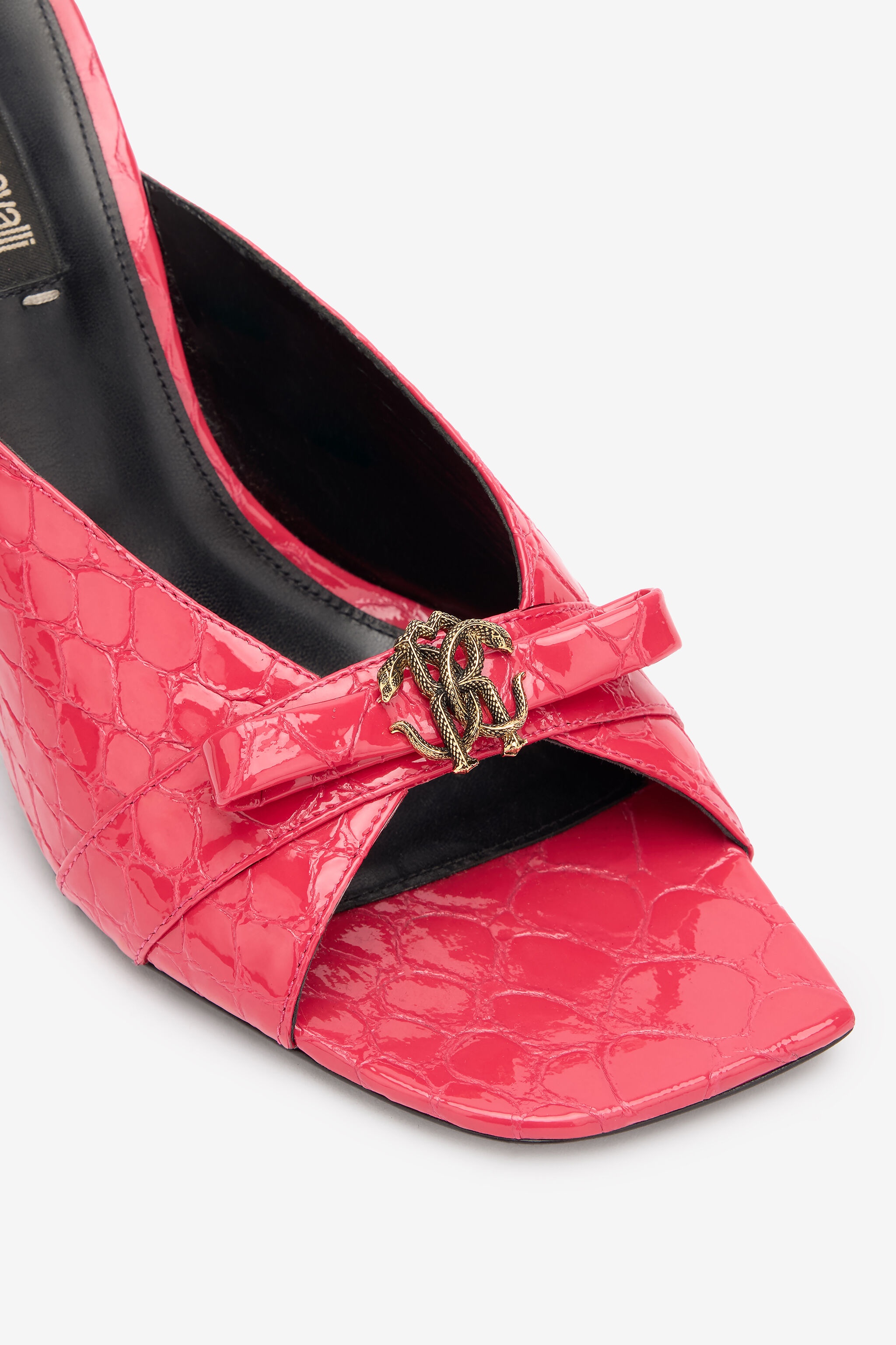 Crocodile-Effect Mules With Mirror Snake Monogram - 4