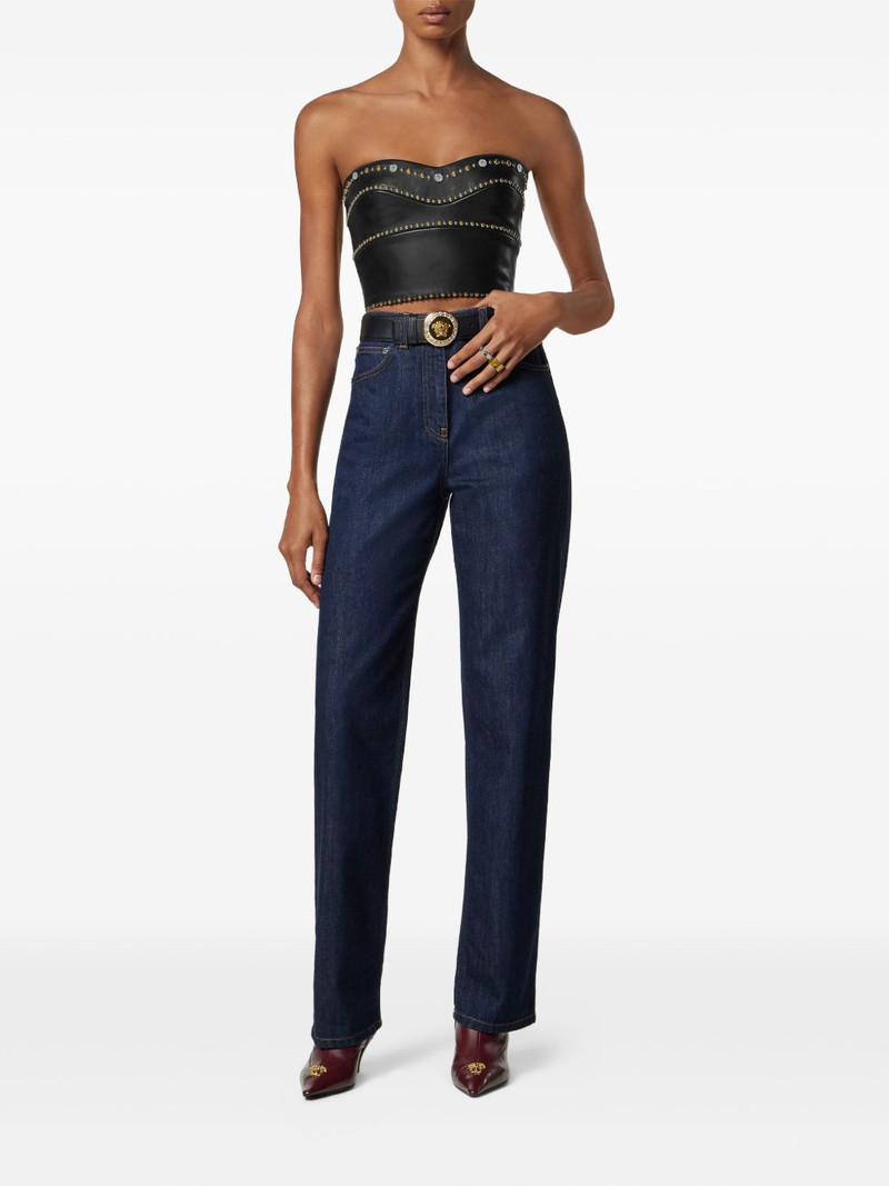 VERSACE studded leather top outlook