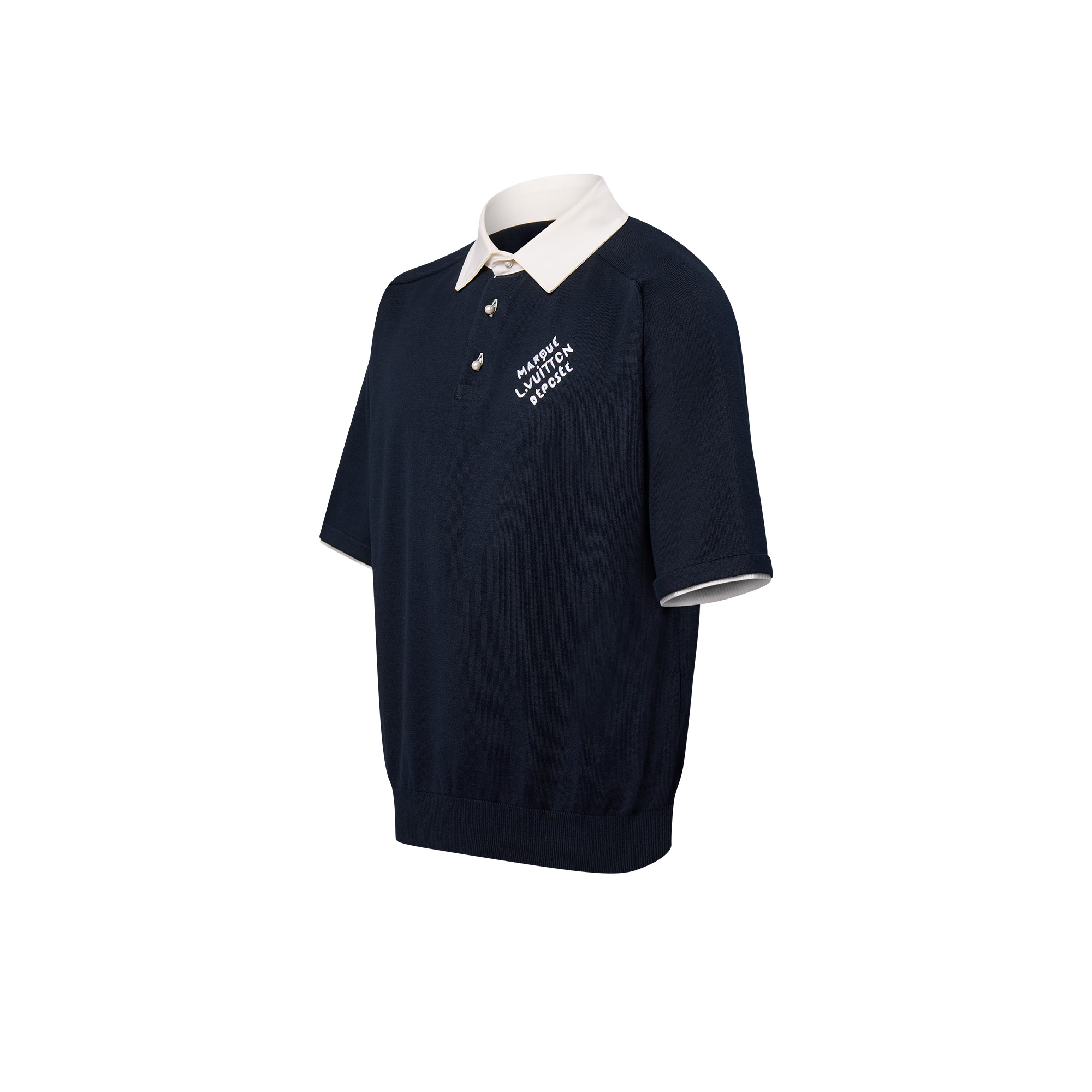 Embroidered Short-Sleeved Cotton Blend Polo Shirt - 2
