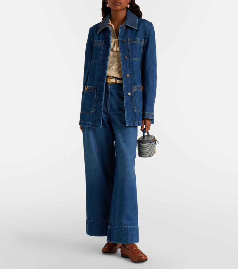 Valentino VLogo Mini striped leather vanity bag outlook