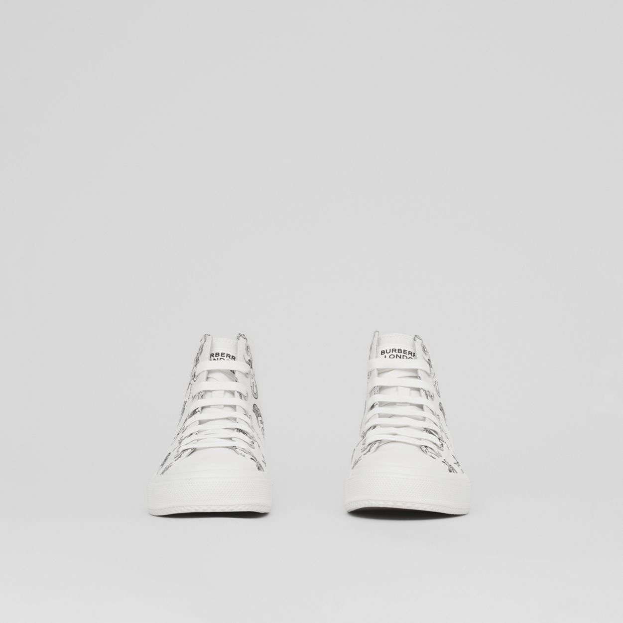Mythical Alphabet Cotton Canvas High-top Sneakers - 5