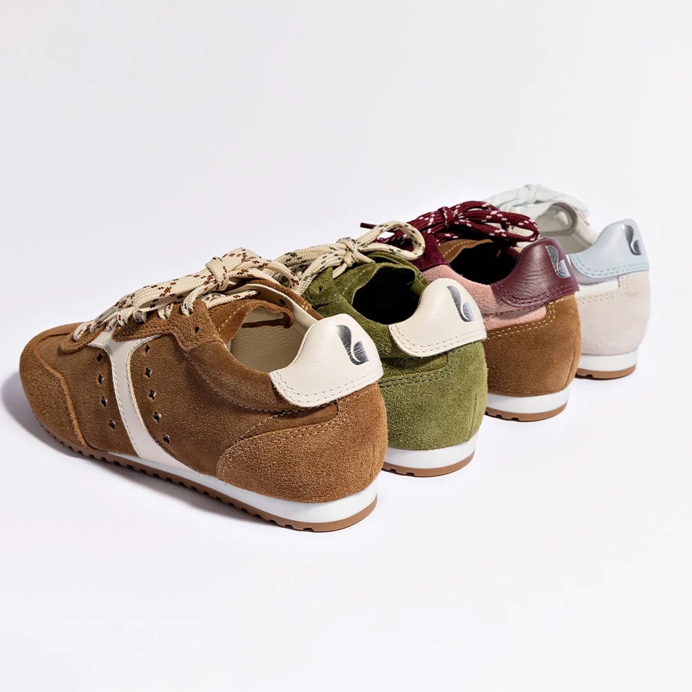 Larroude - Larroude Stella Sneaker In Seaweed Suede and Ivory Leather - 9