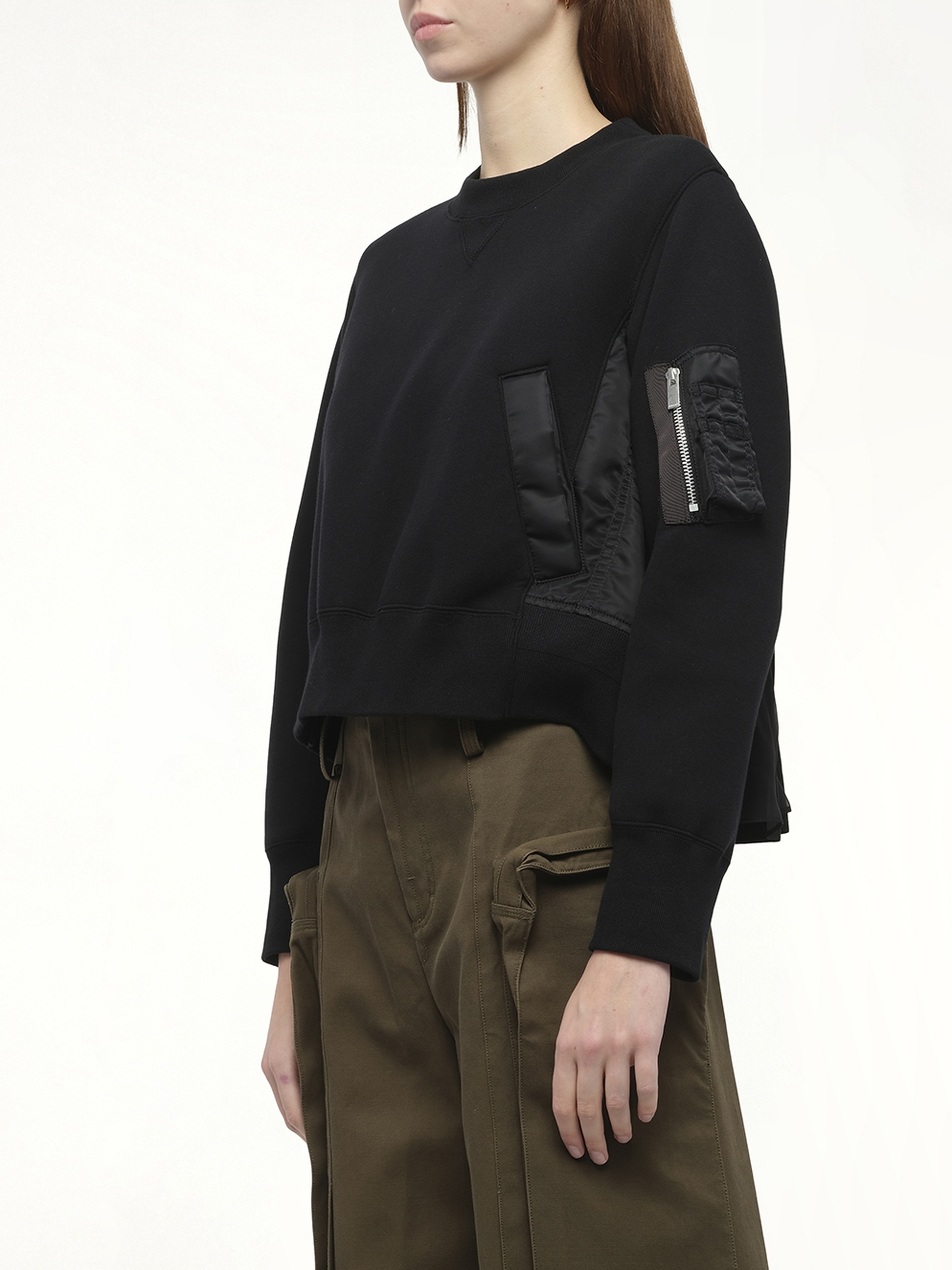 Sponge Sweat x Nylon Twill Pullover in Black/Black - 5