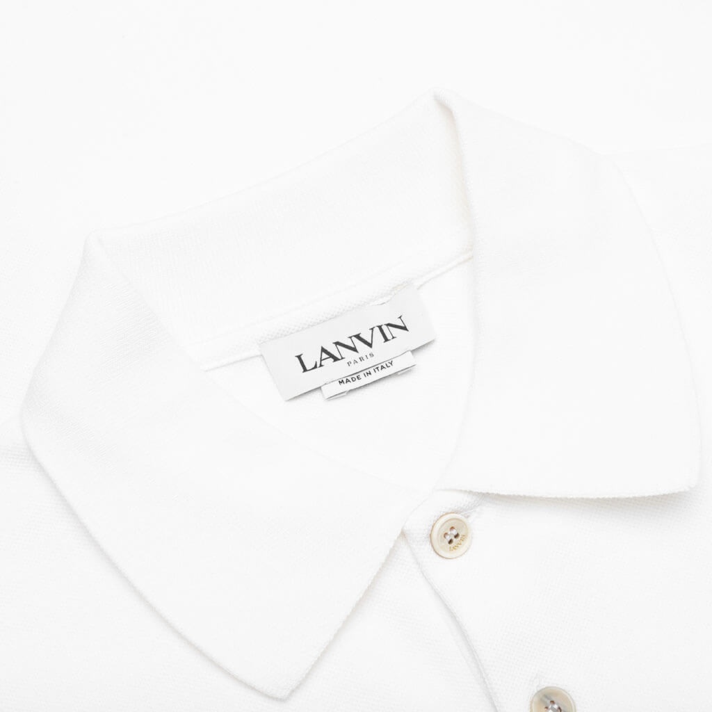 CLASSIC FIT POLO WITH LOGO EMBLEM DETAIL - OPTIC WHITE - 3